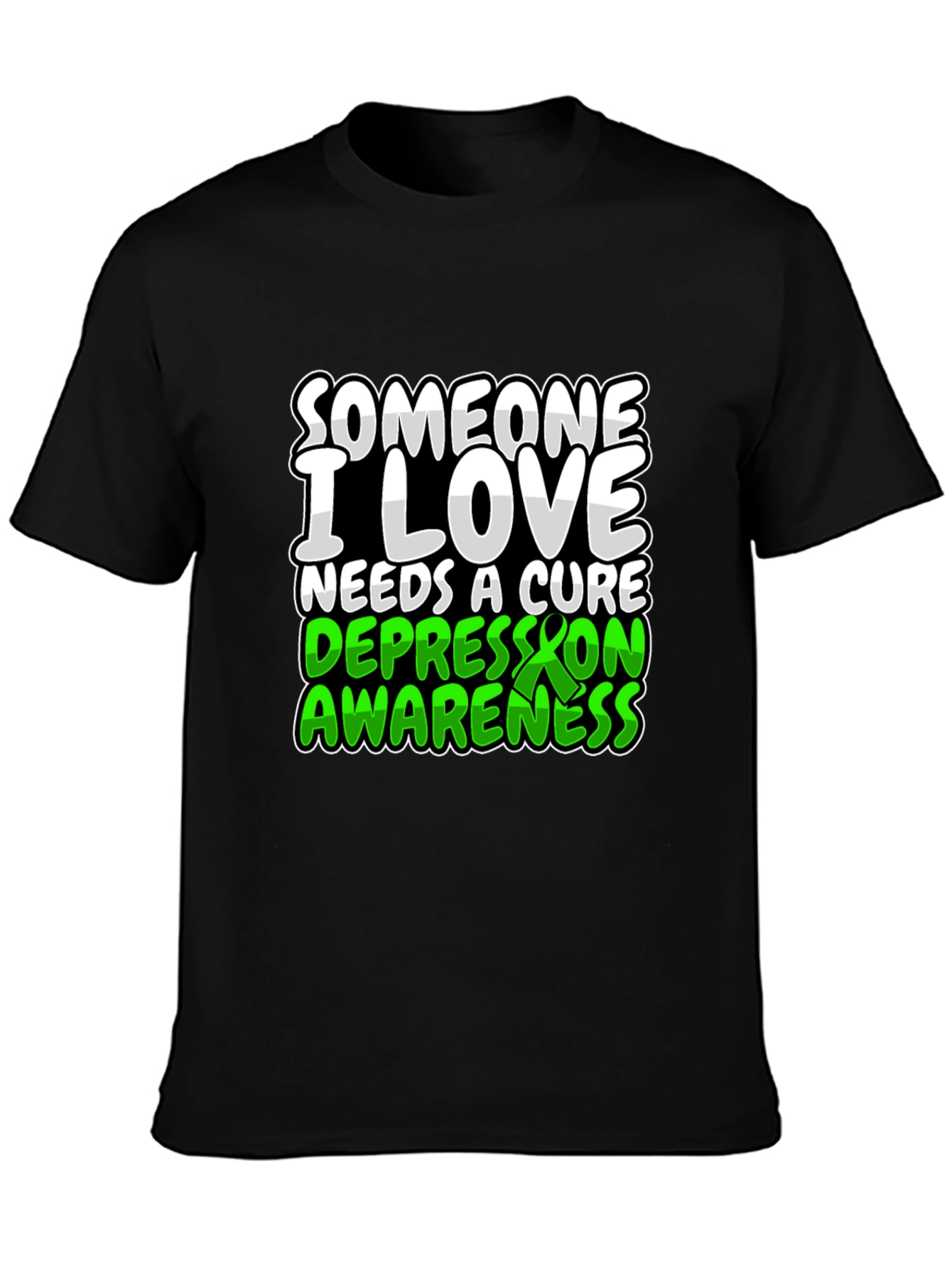 Depression Awareness Black T-Shirt