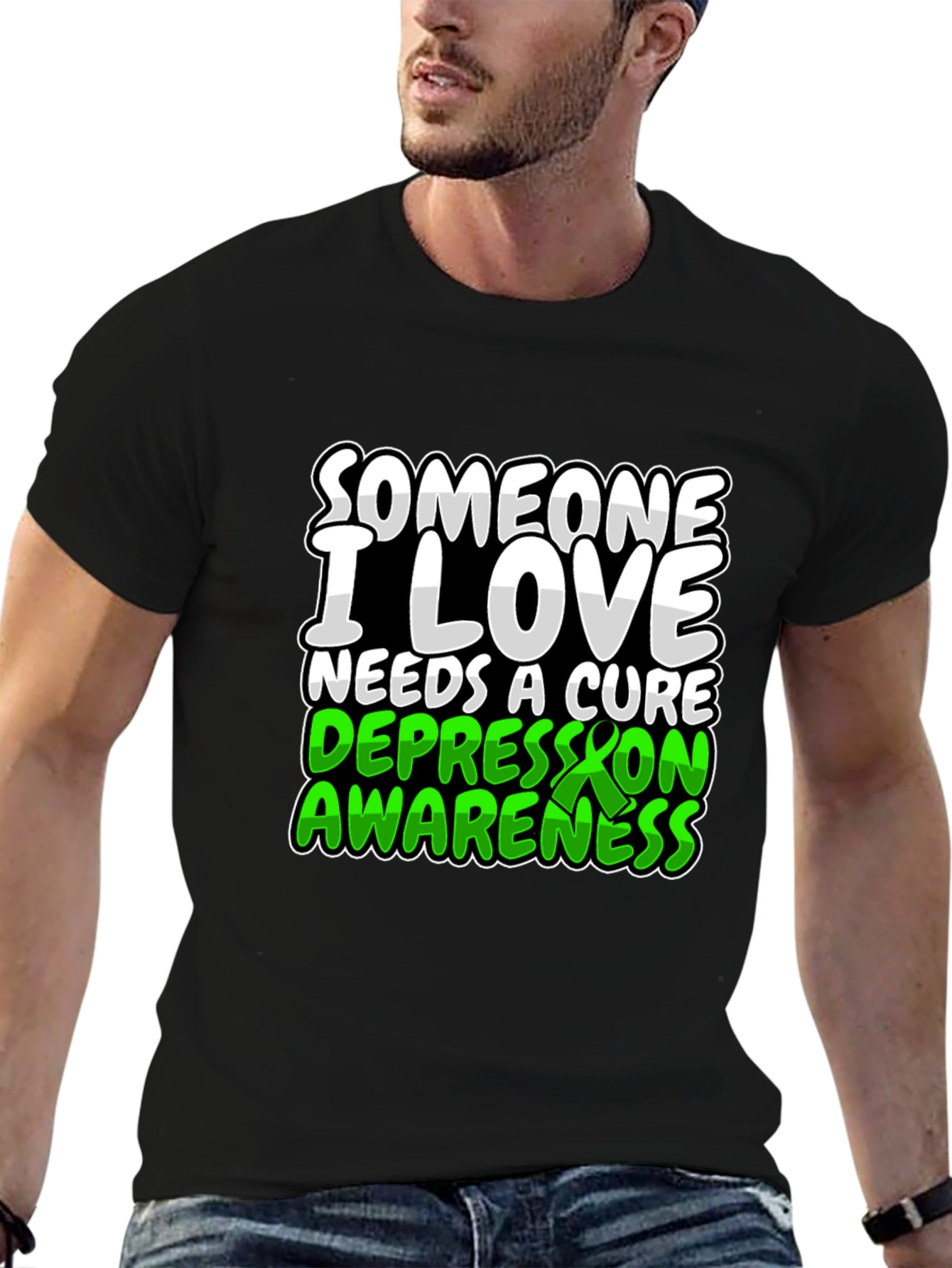 Depression Awareness Black T-Shirt