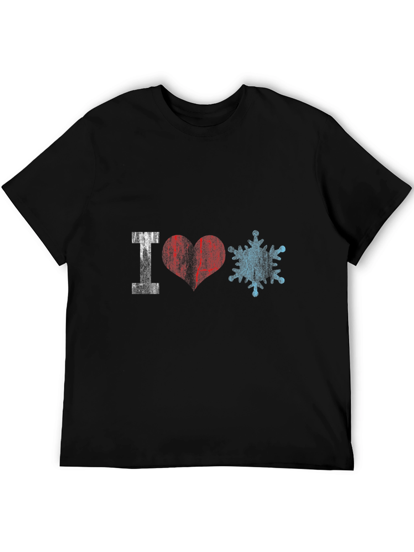 I Love Snowflakes Graphic Tee - Black