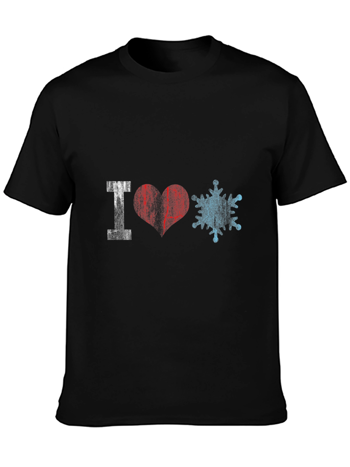 I Love Snowflakes Graphic Tee - Black