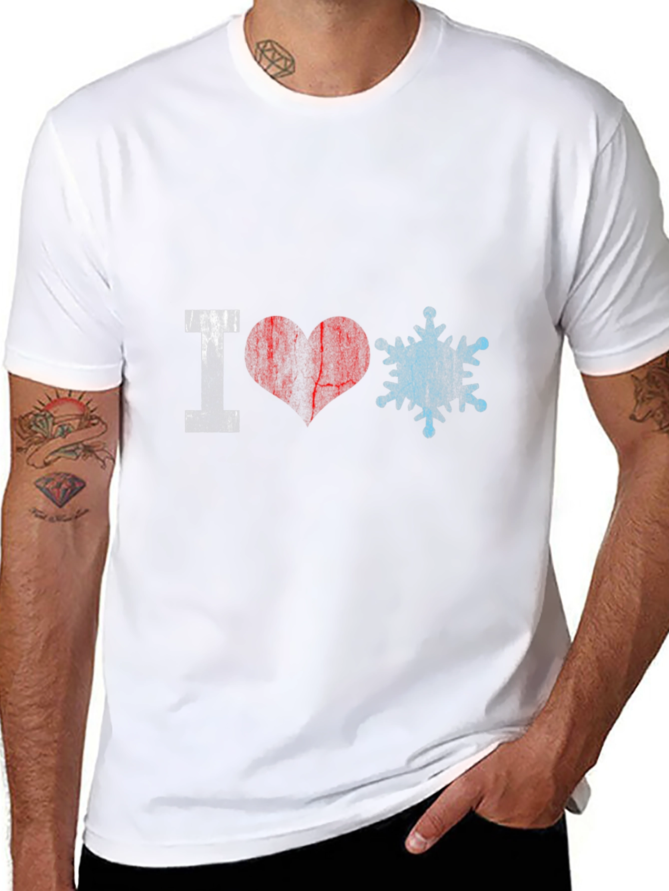 I Love Snowflakes Graphic Tee - Black