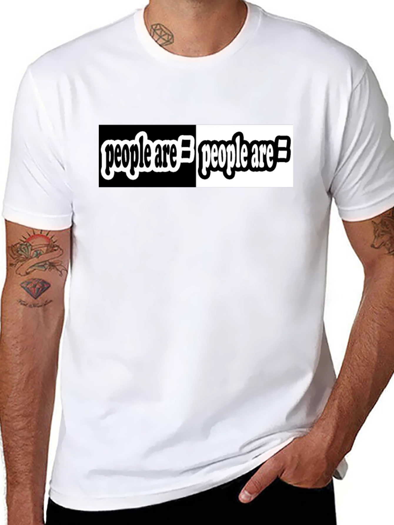 People Are Equal Black Crew Neck T-Shirt