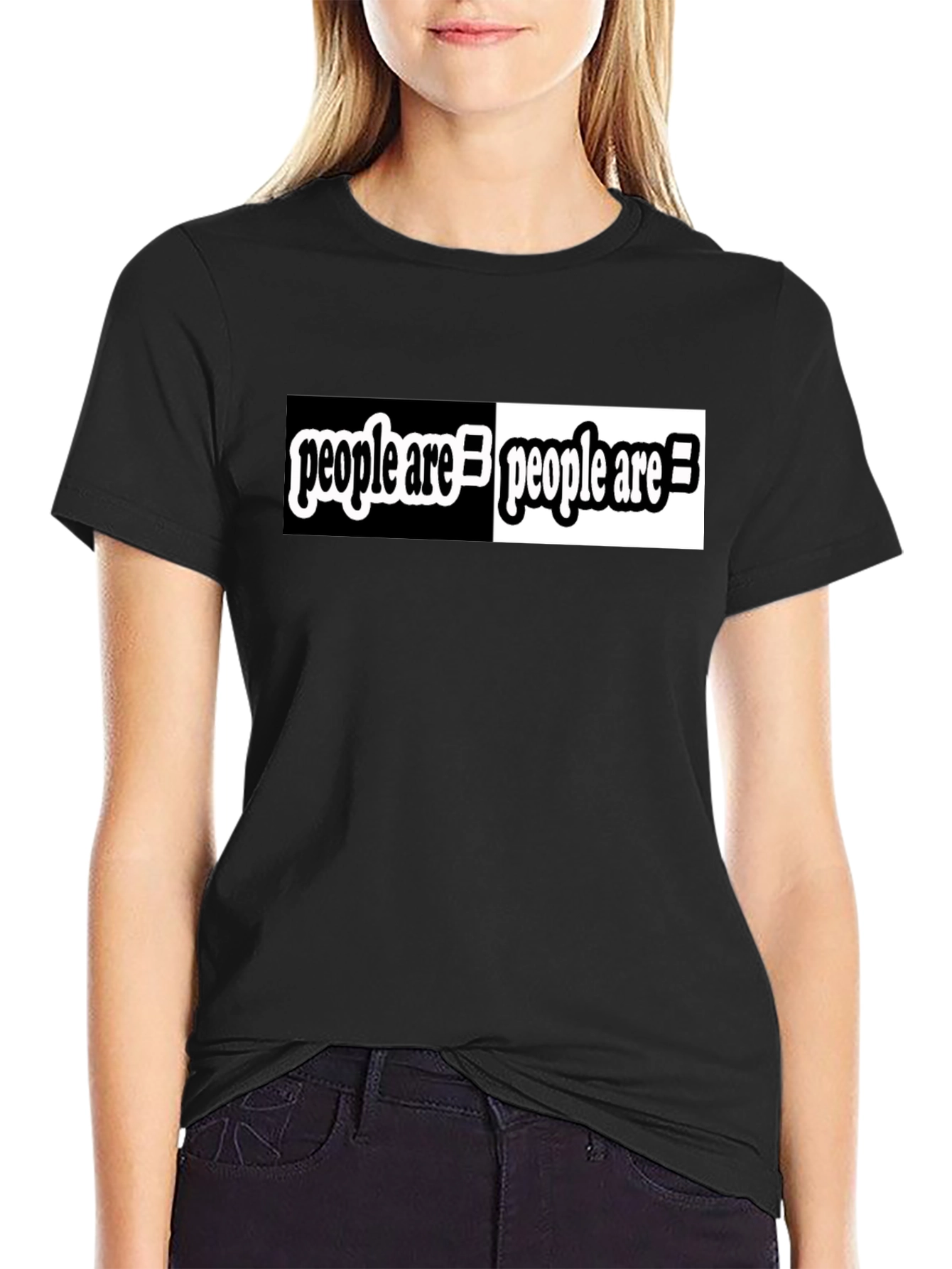 People Are Equal Black Crew Neck T-Shirt