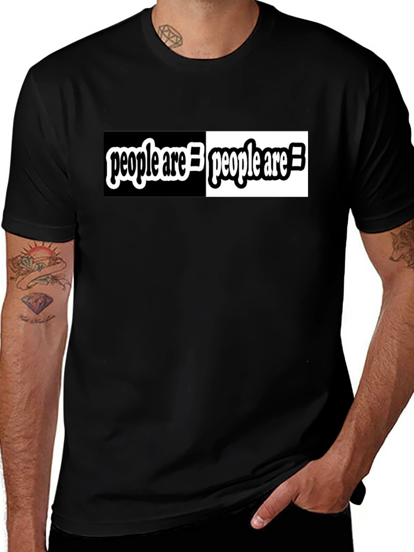 People Are Equal Black Crew Neck T-Shirt
