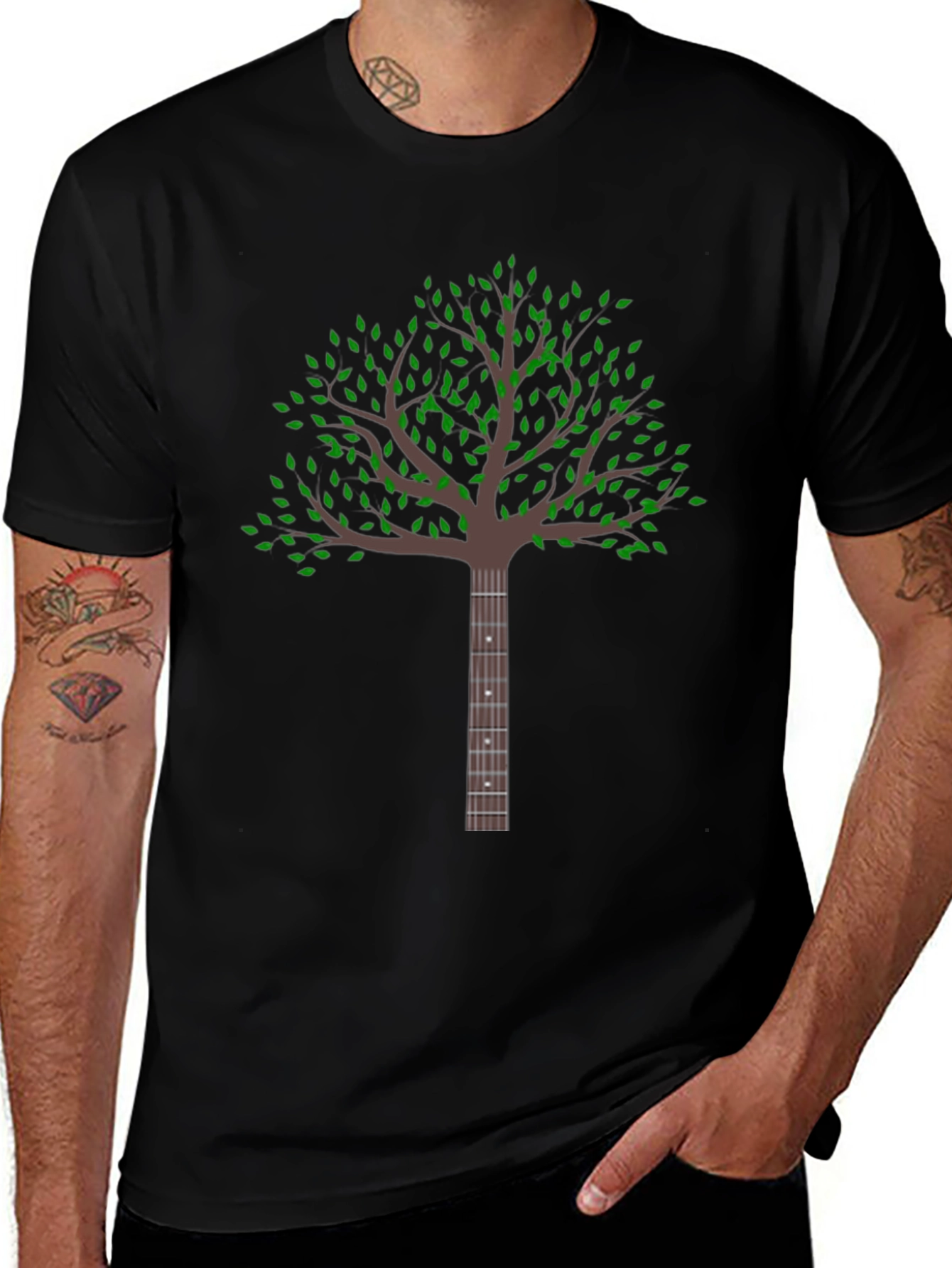 Guitar Tree Black Graphic Tee