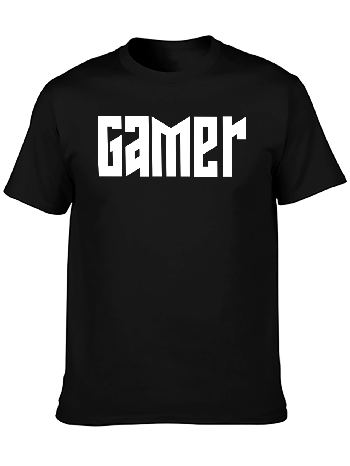 Gamer T-Shirt - Bold White Print on Black Cotton