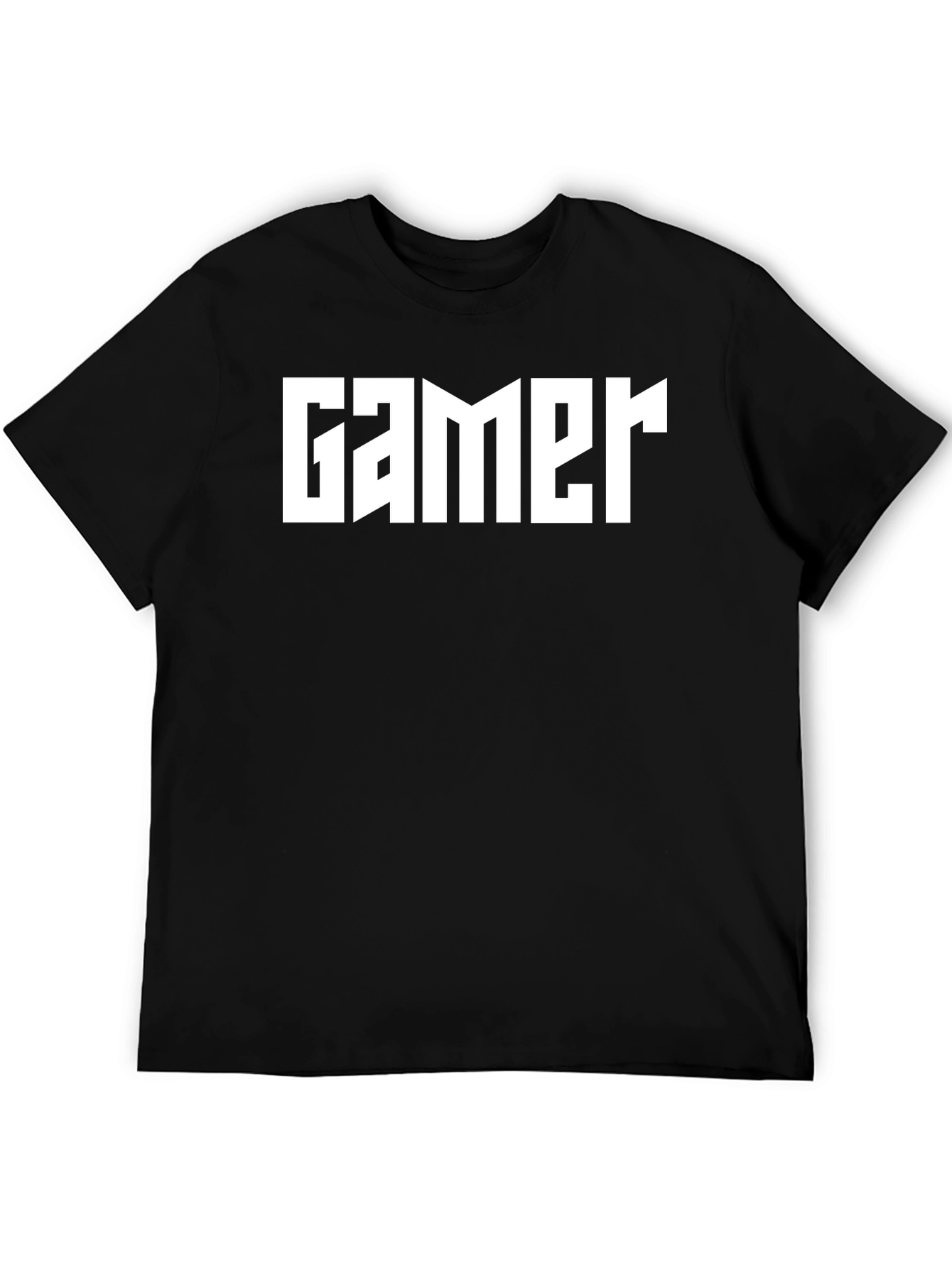 Gamer T-Shirt - Bold White Print on Black Cotton