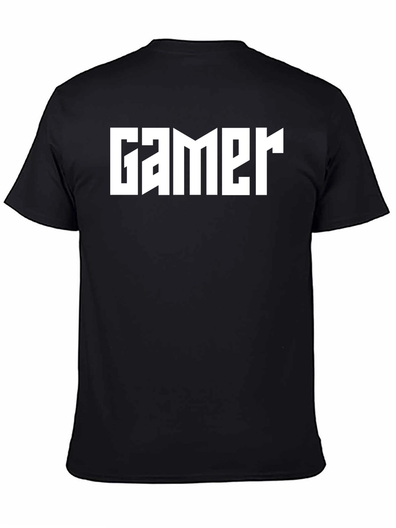 Gamer T-Shirt - Bold White Print on Black Cotton