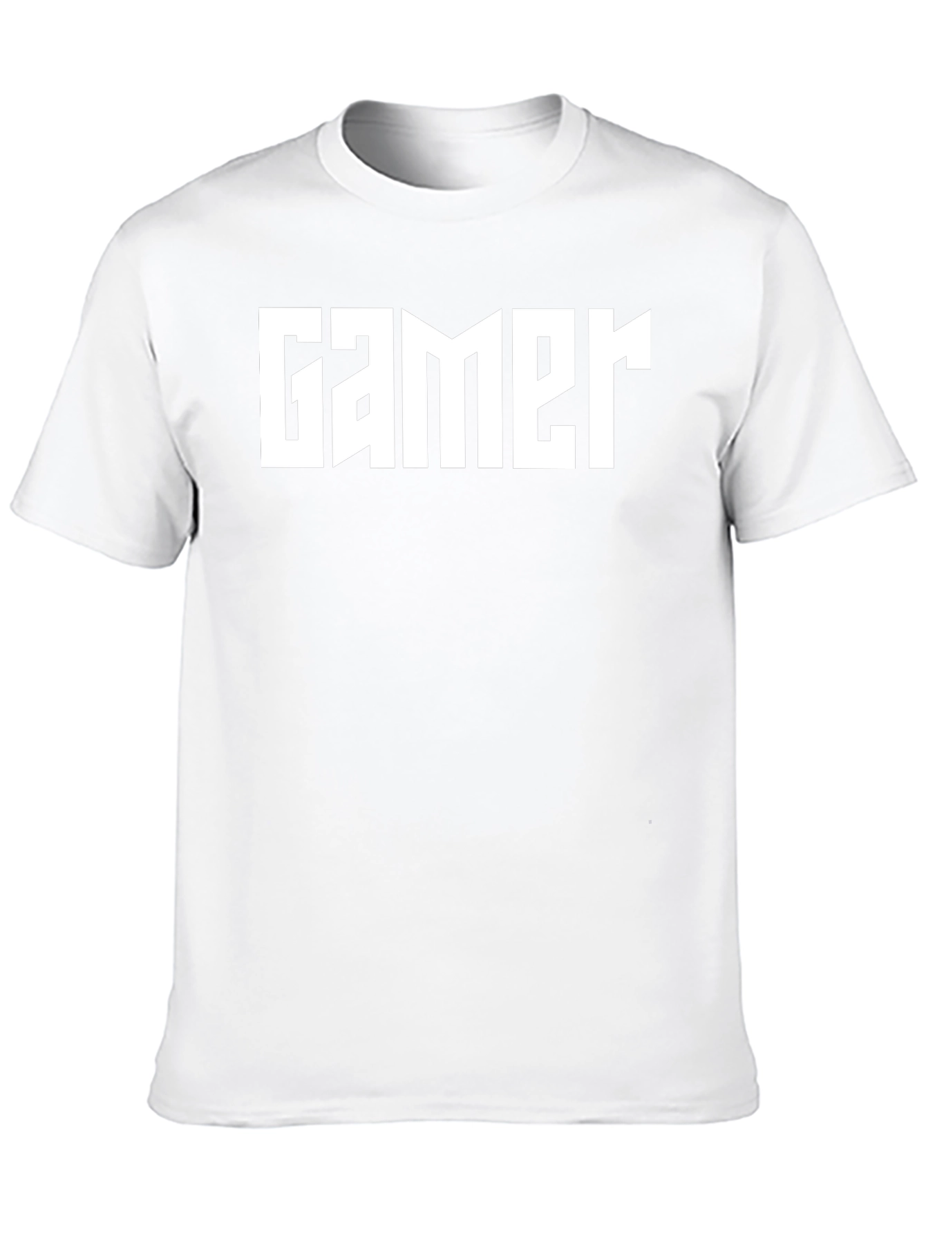 Gamer T-Shirt - Bold White Print on Black Cotton