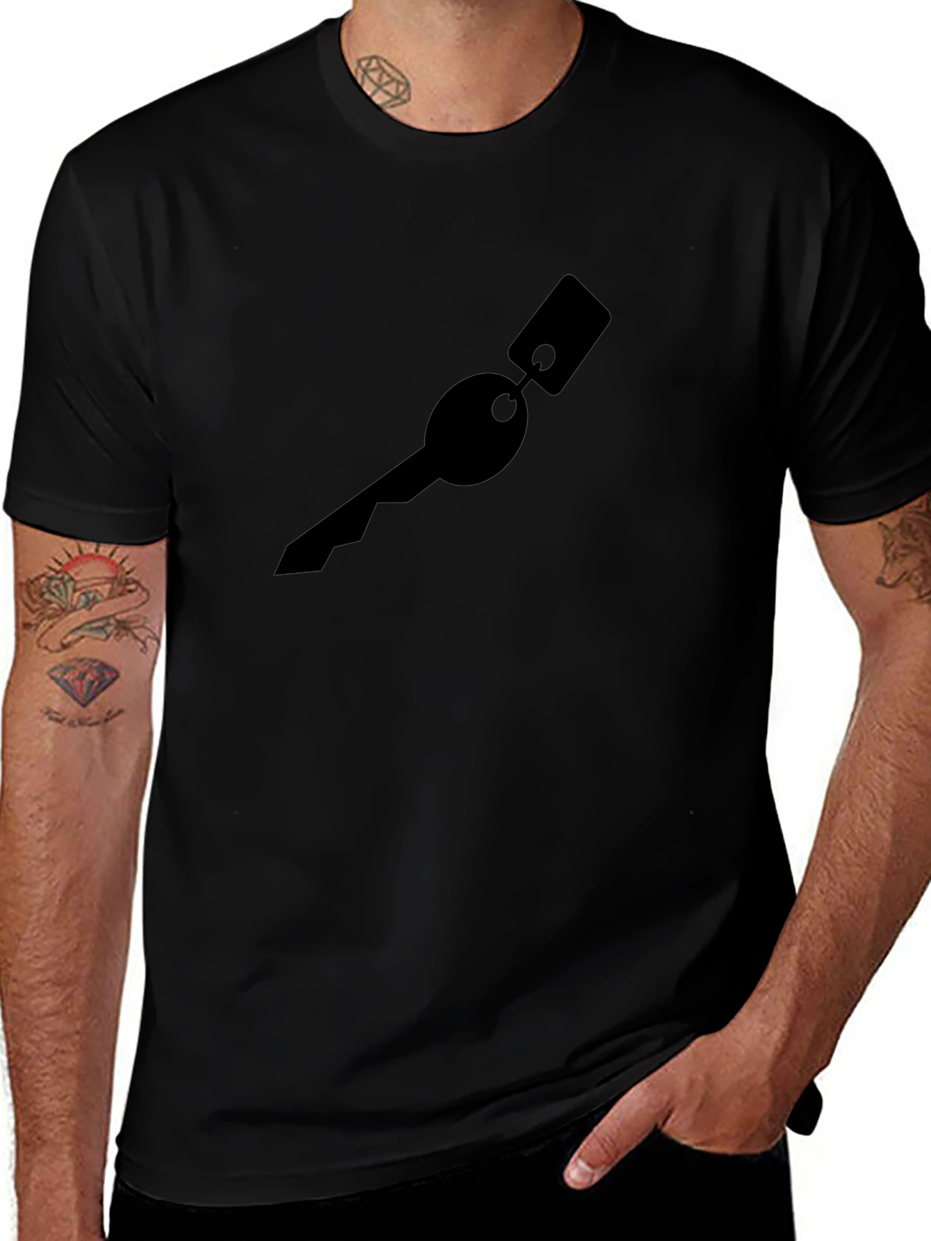 Key Graphic Black T-Shirt - Modern Style