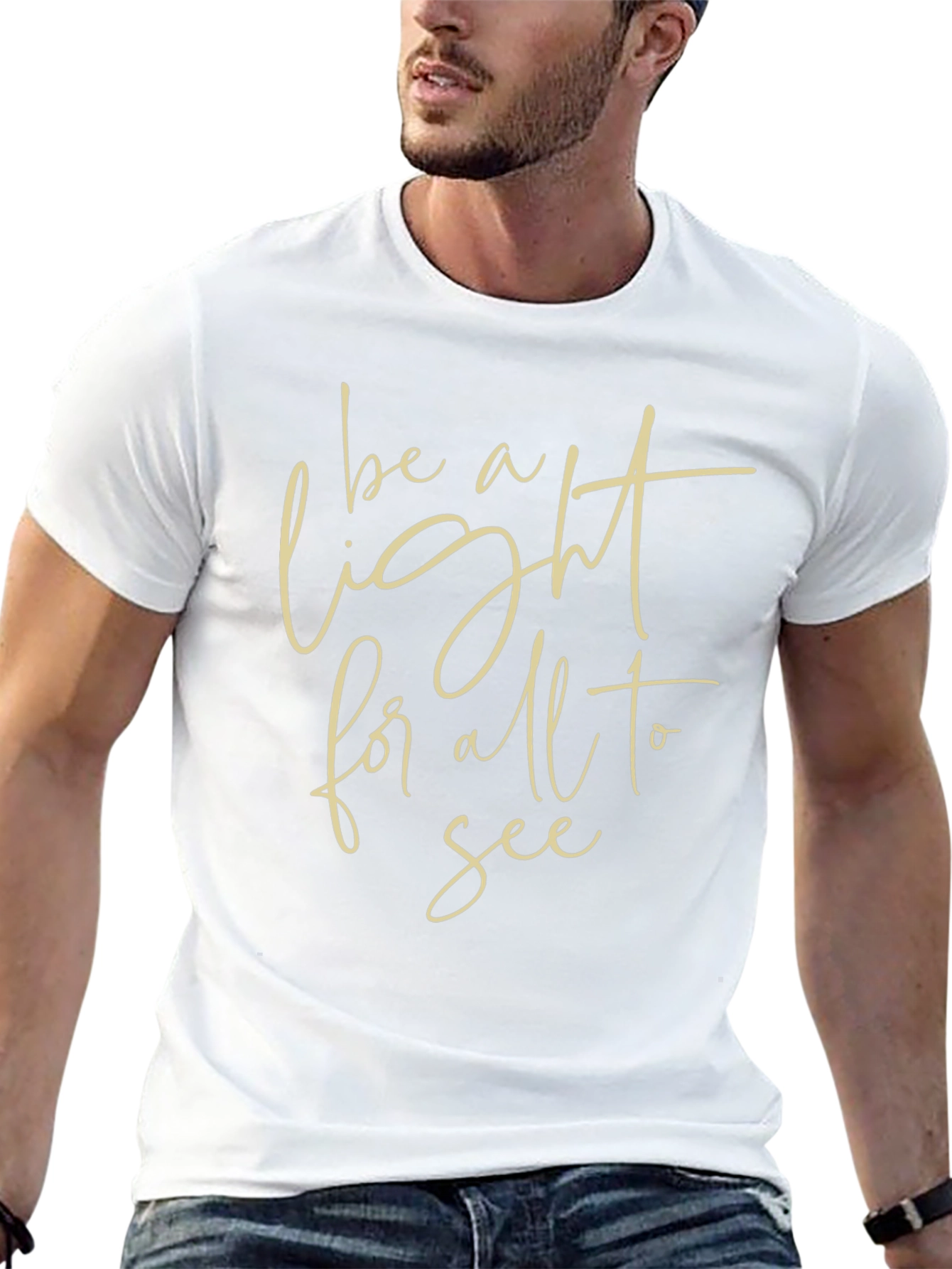 Be A Light Graphic Tee - Stylish Black T-Shirt