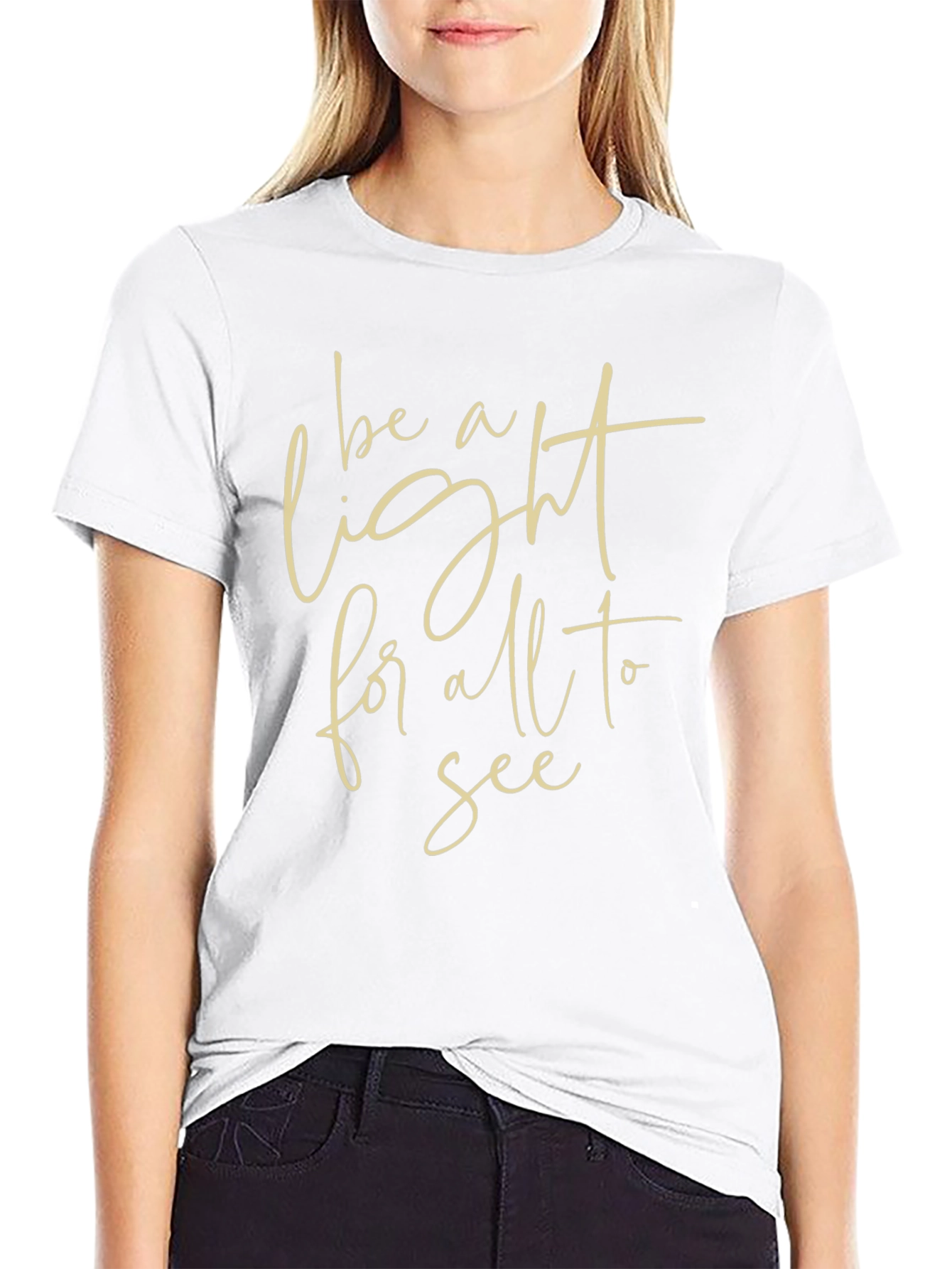 Be A Light Graphic Tee - Stylish Black T-Shirt