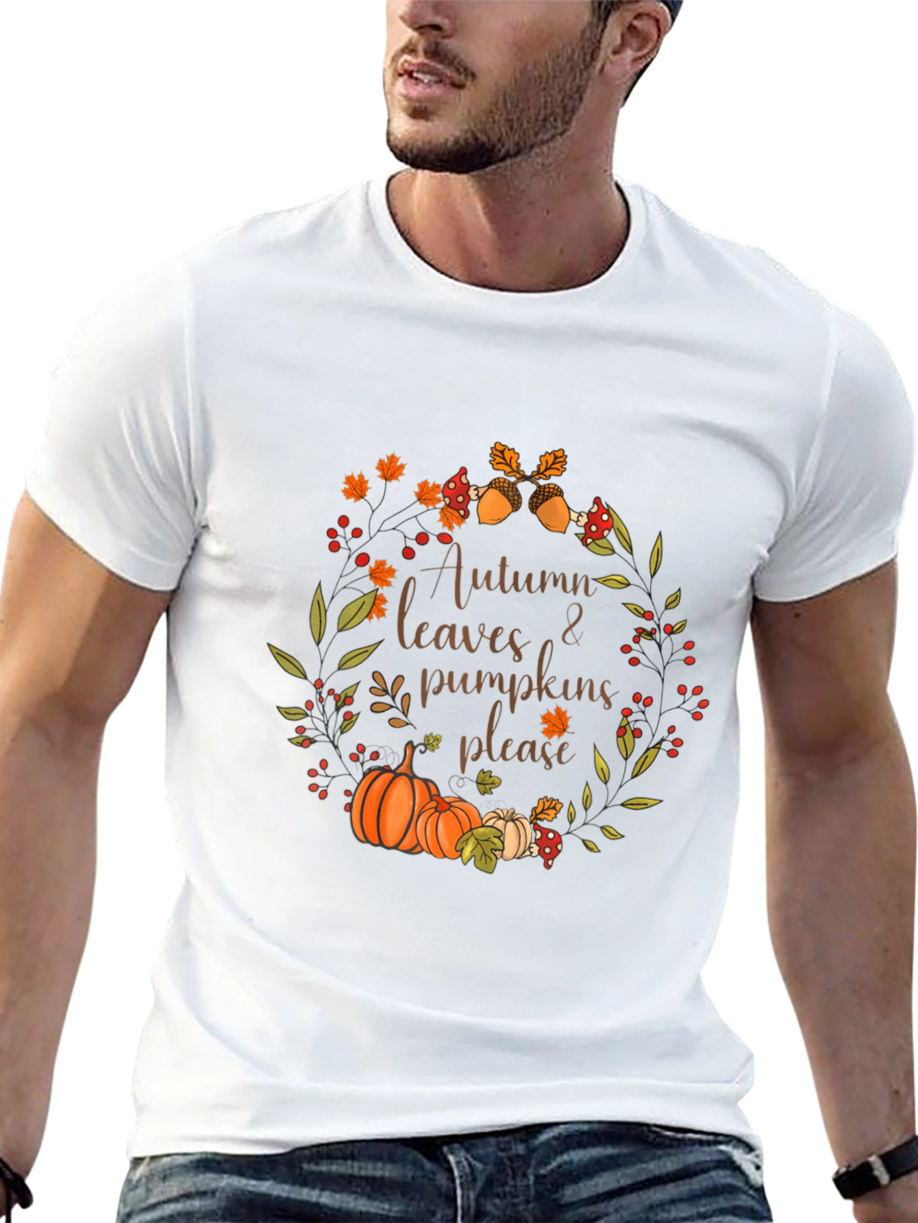 Autumn Leaves & Pumpkins T-Shirt