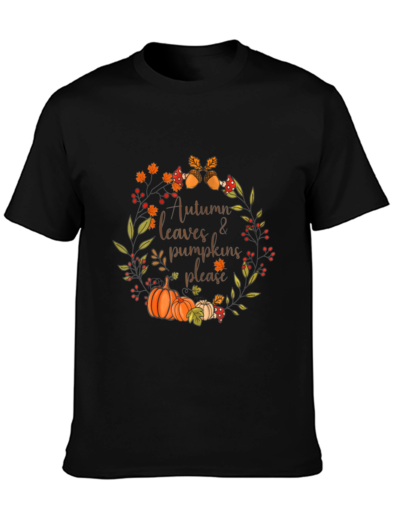 Autumn Leaves & Pumpkins T-Shirt