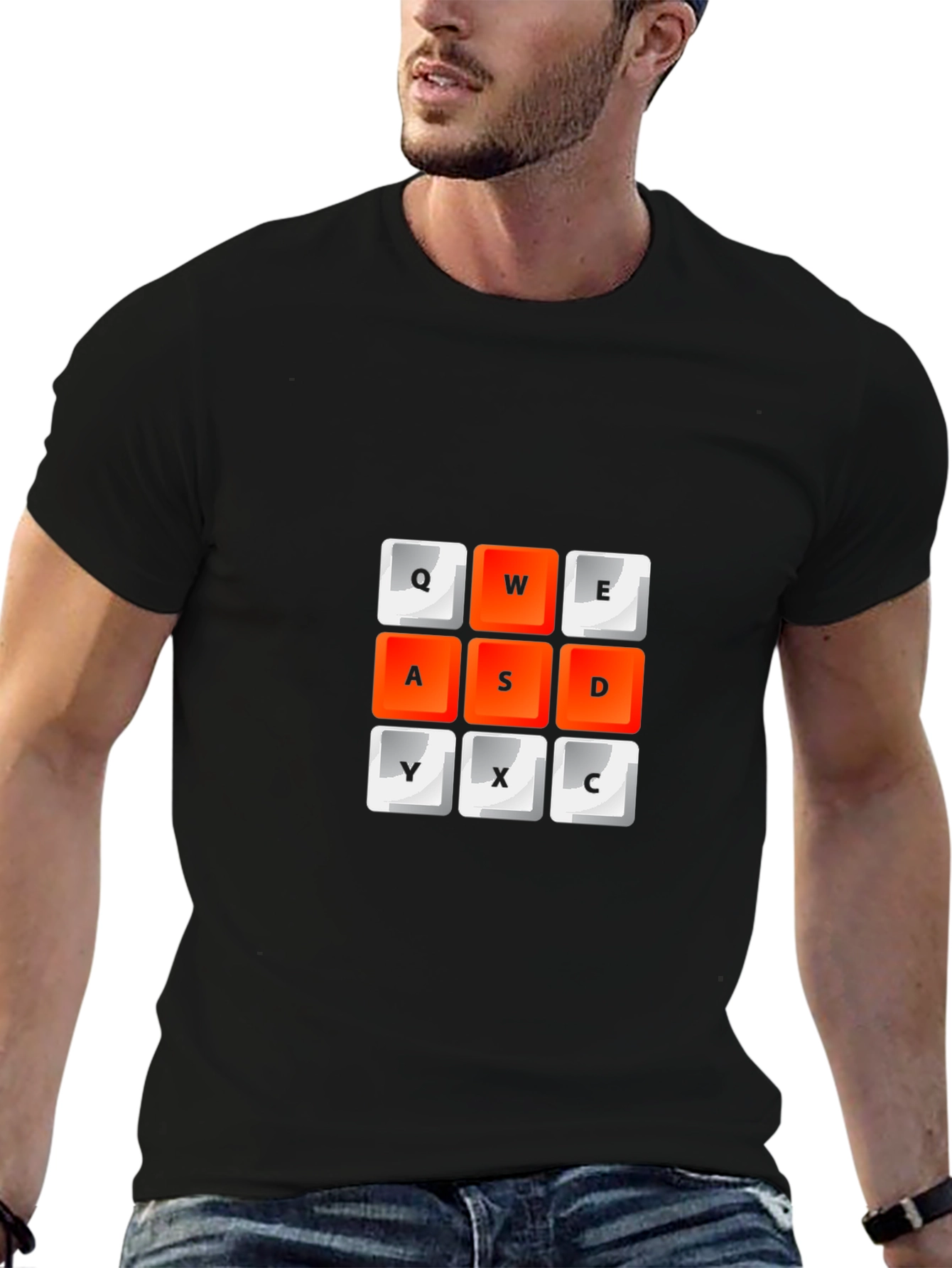 Gaming Keyboard T-Shirt - QWERTY ASD YXC