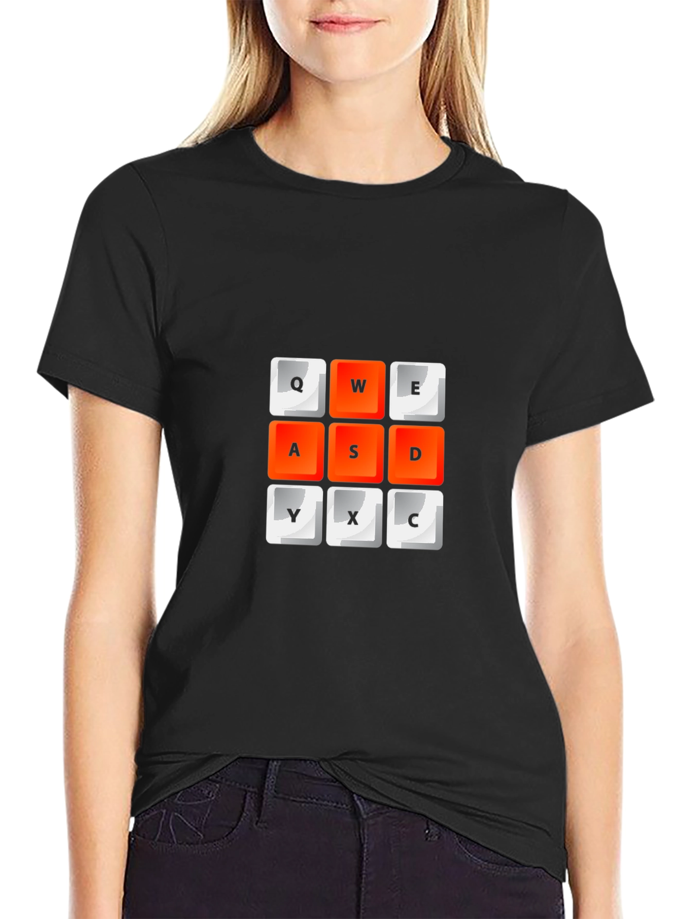 Gaming Keyboard T-Shirt - QWERTY ASD YXC