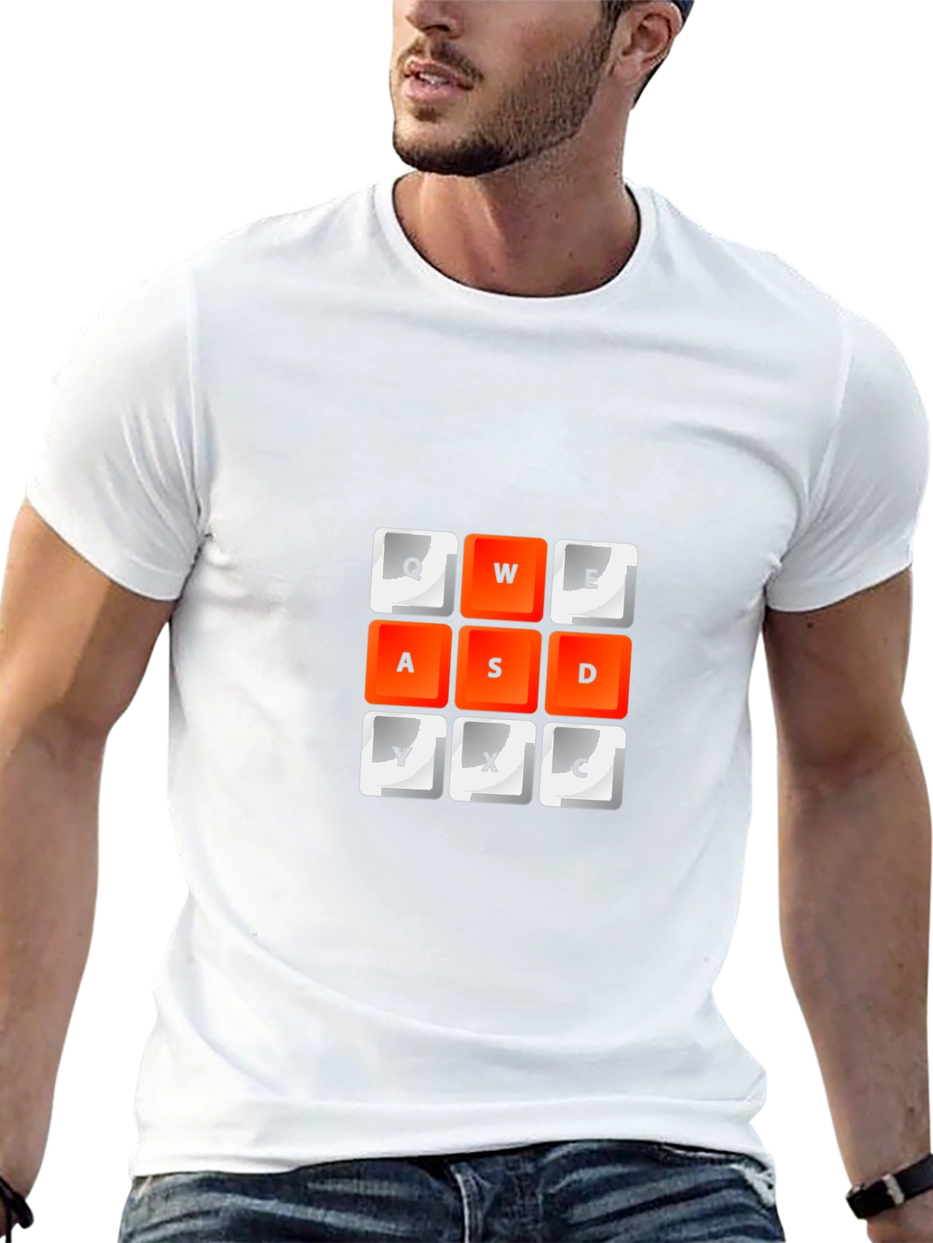 Gaming Keyboard T-Shirt - QWERTY ASD YXC