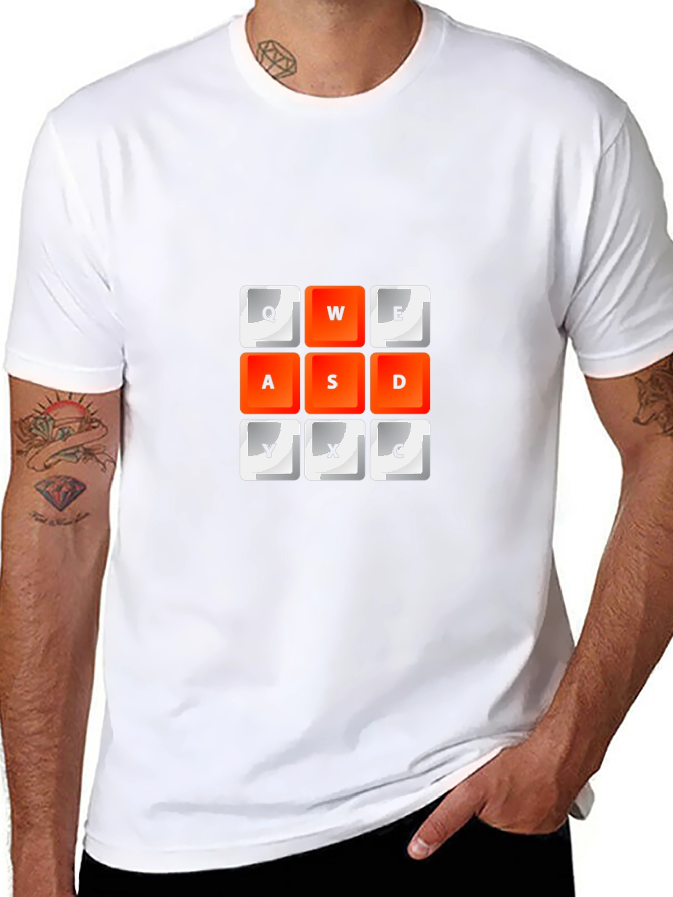 Gaming Keyboard T-Shirt - QWERTY ASD YXC