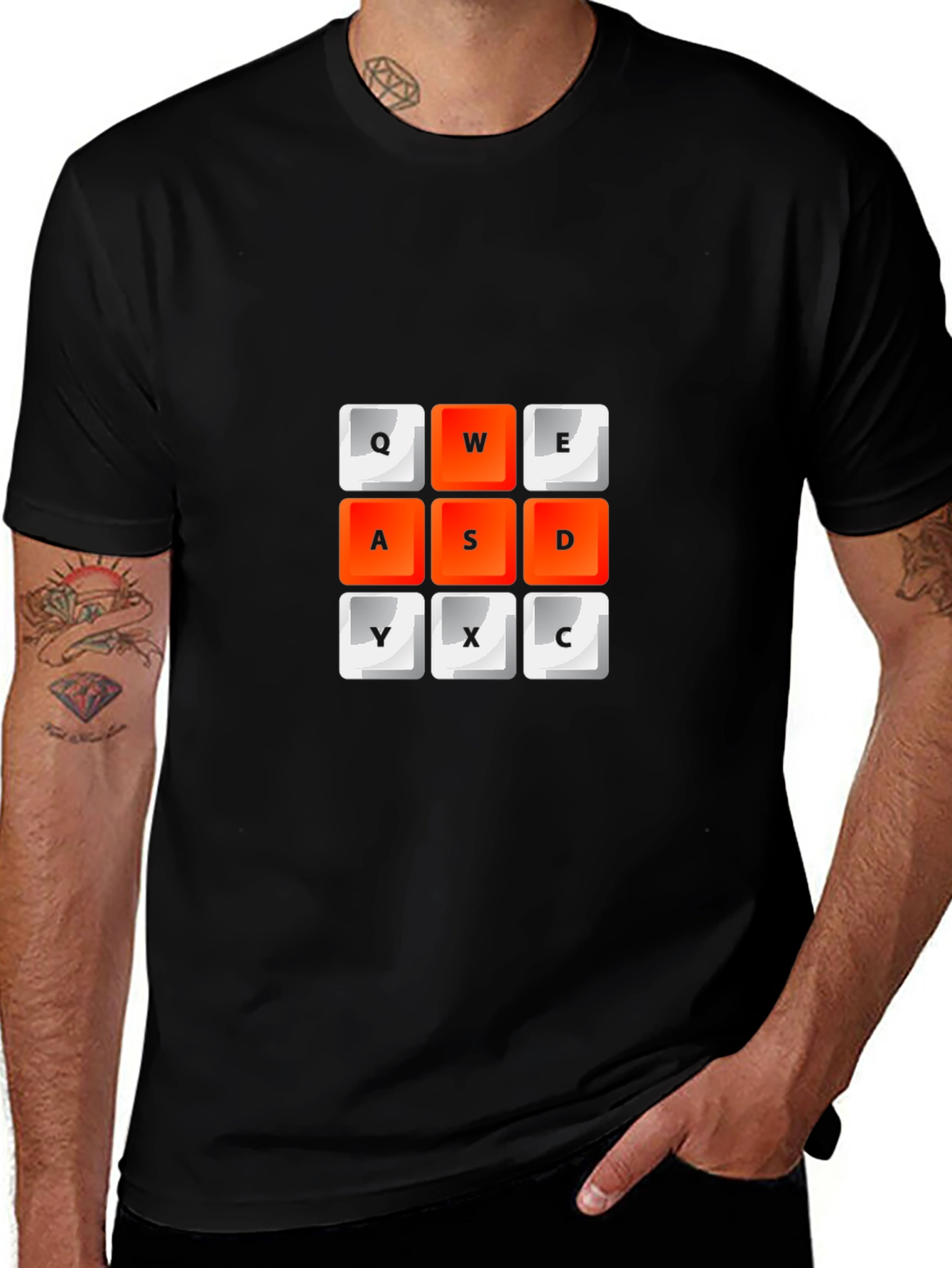 Gaming Keyboard T-Shirt - QWERTY ASD YXC
