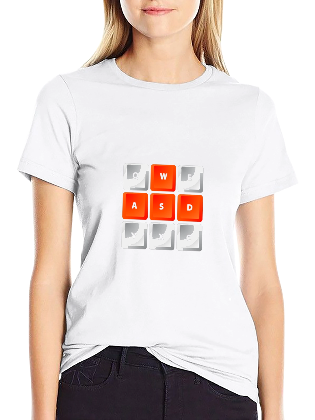 Gaming Keyboard T-Shirt - QWERTY ASD YXC