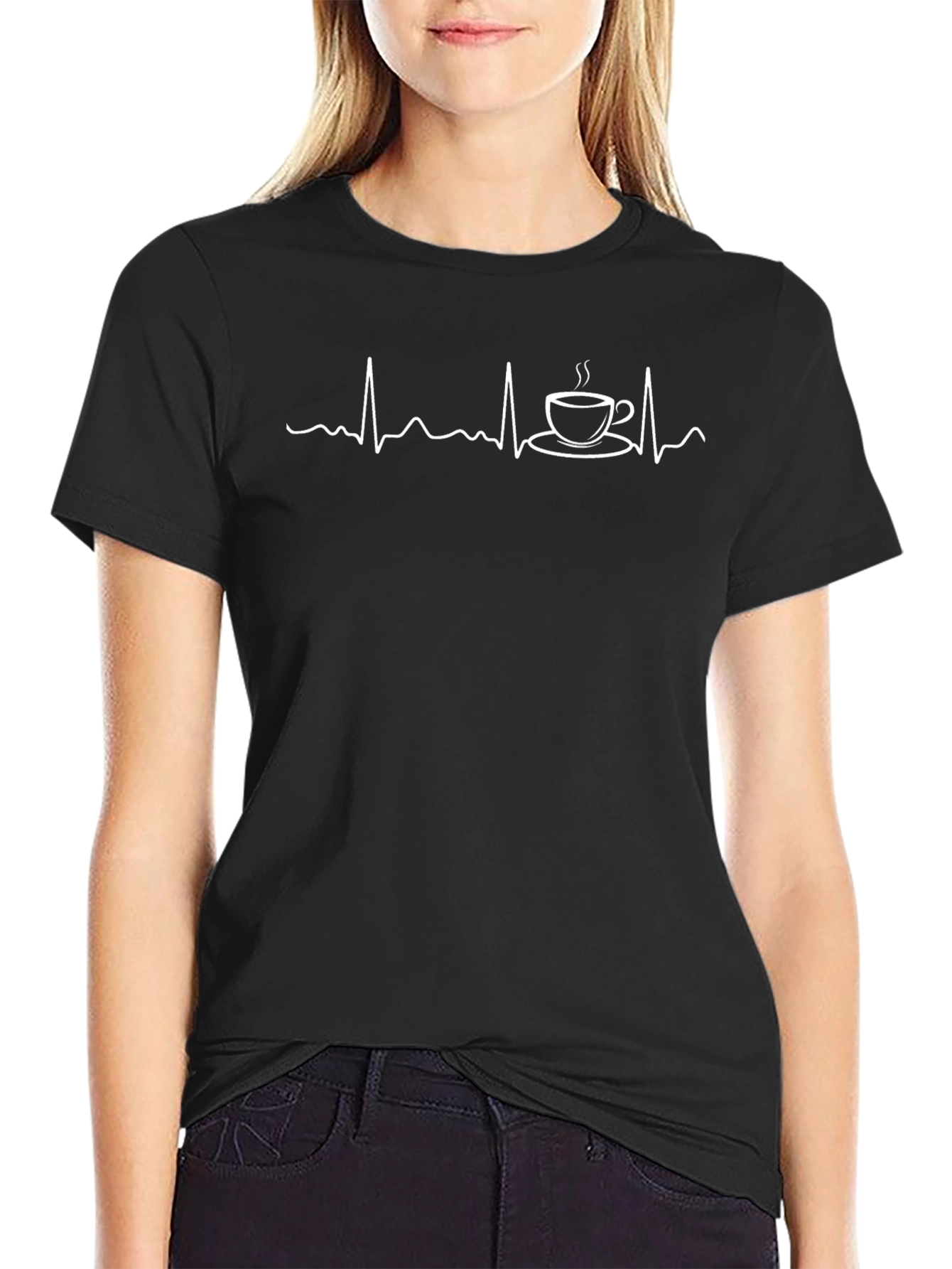 Coffee Heartbeat T-Shirt - Caffeine Lover Tee