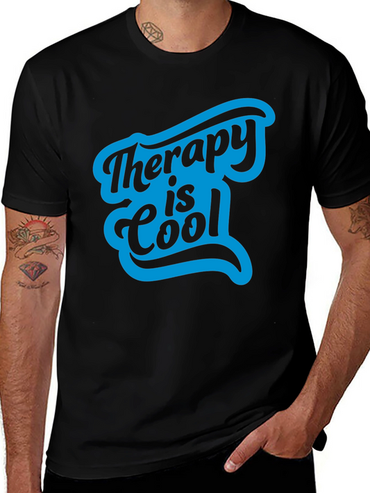 Therapy is Cool Graphic Tee - Black