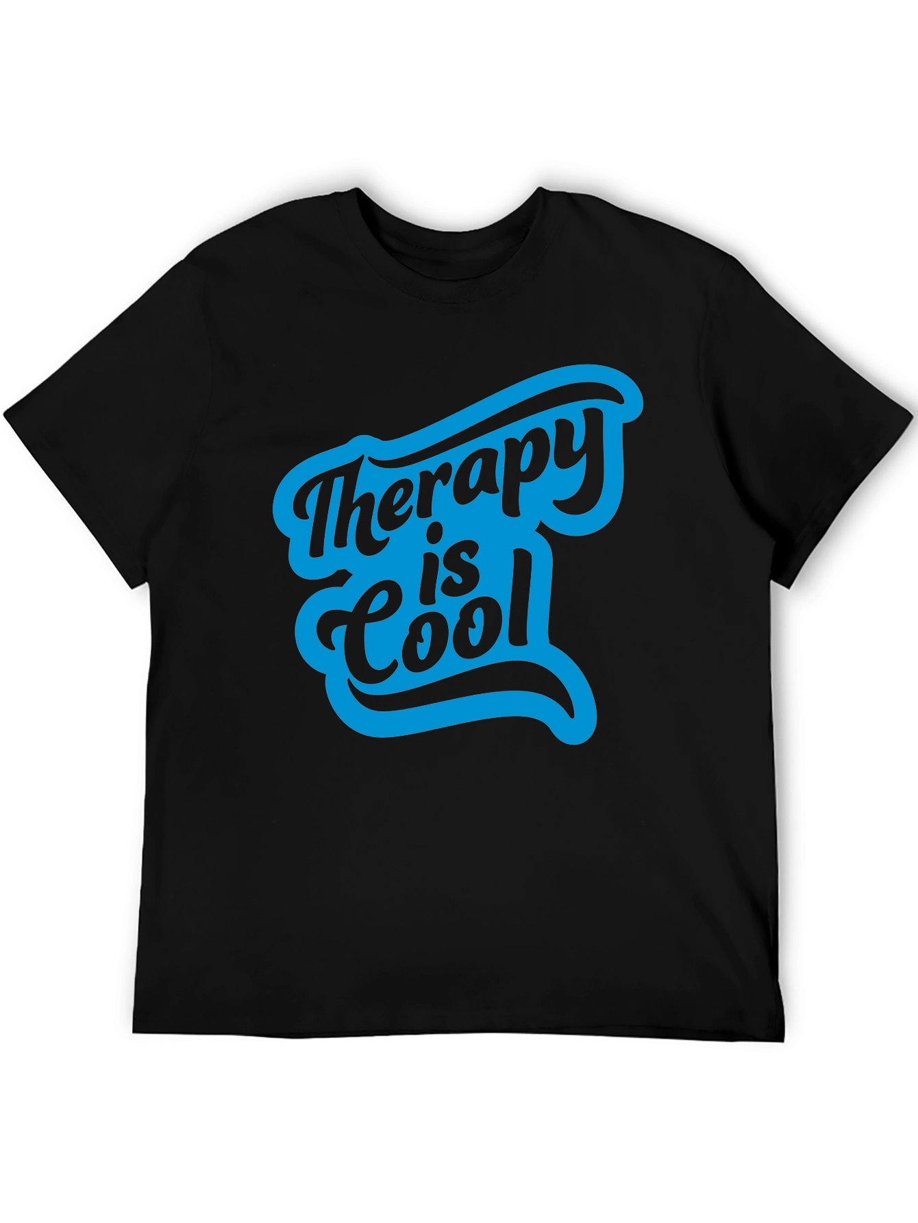 Therapy is Cool Graphic Tee - Black