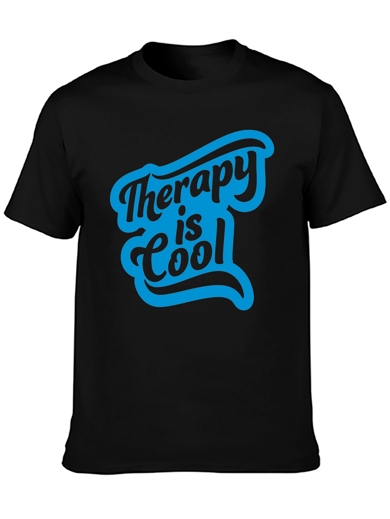 Therapy is Cool Graphic Tee - Black