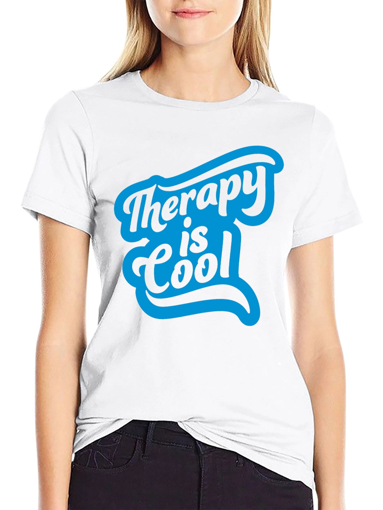 Therapy is Cool Graphic Tee - Black