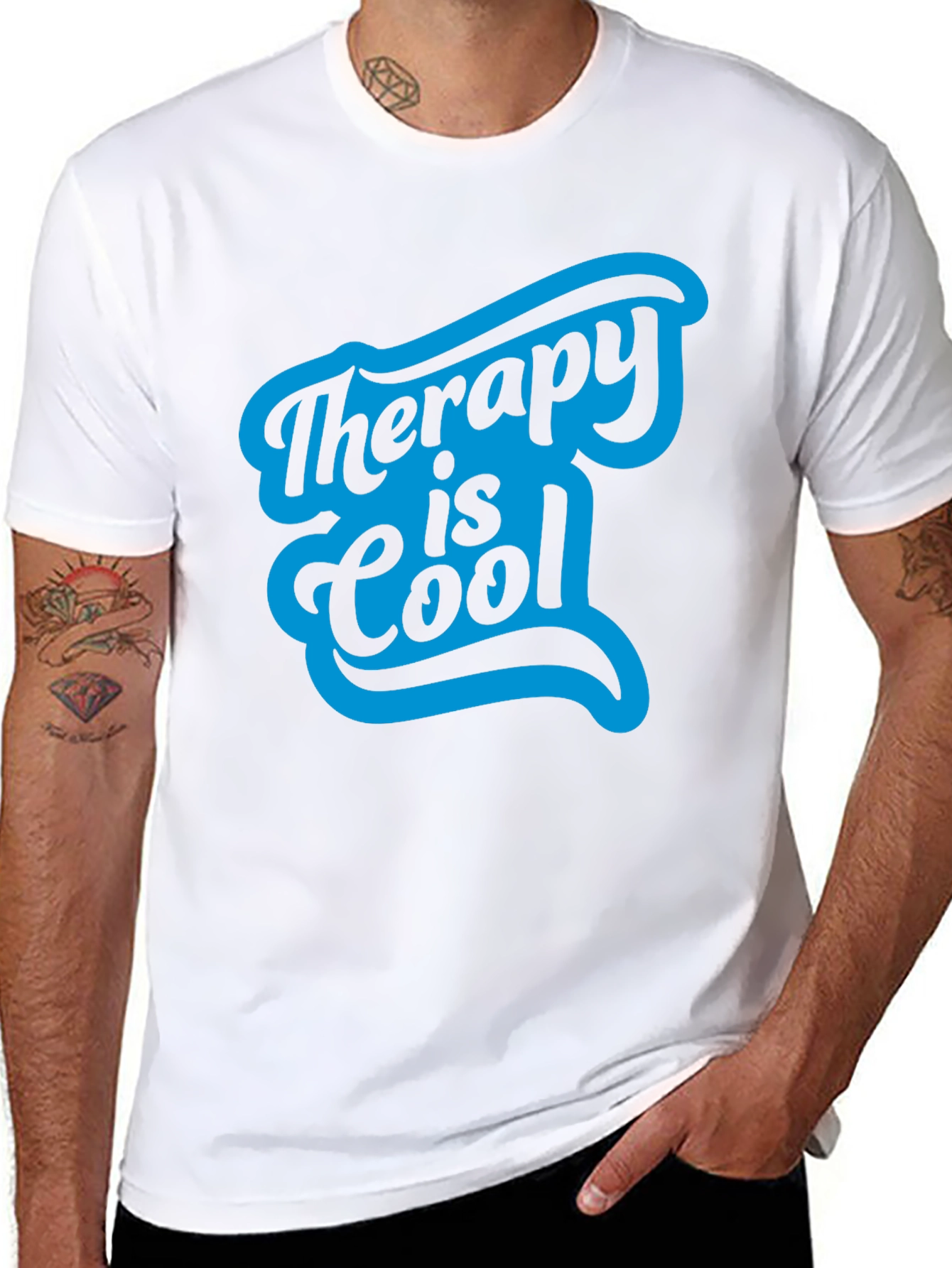 Therapy is Cool Graphic Tee - Black