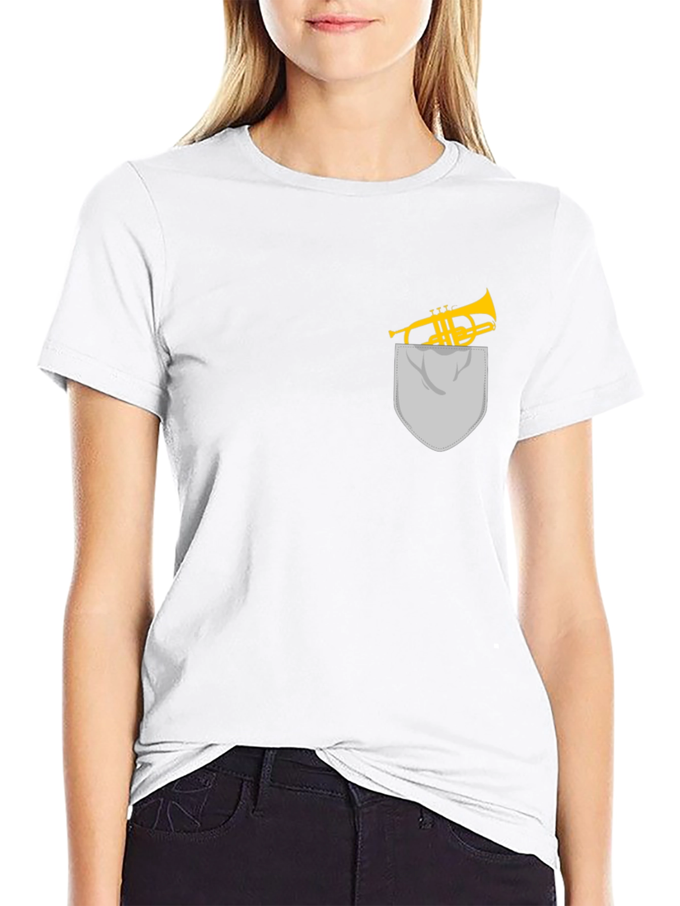 Trumpet Pocket Graphic Tee - Musicians Gift