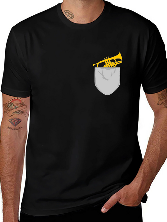 Trumpet Pocket Graphic Tee - Musicians Gift