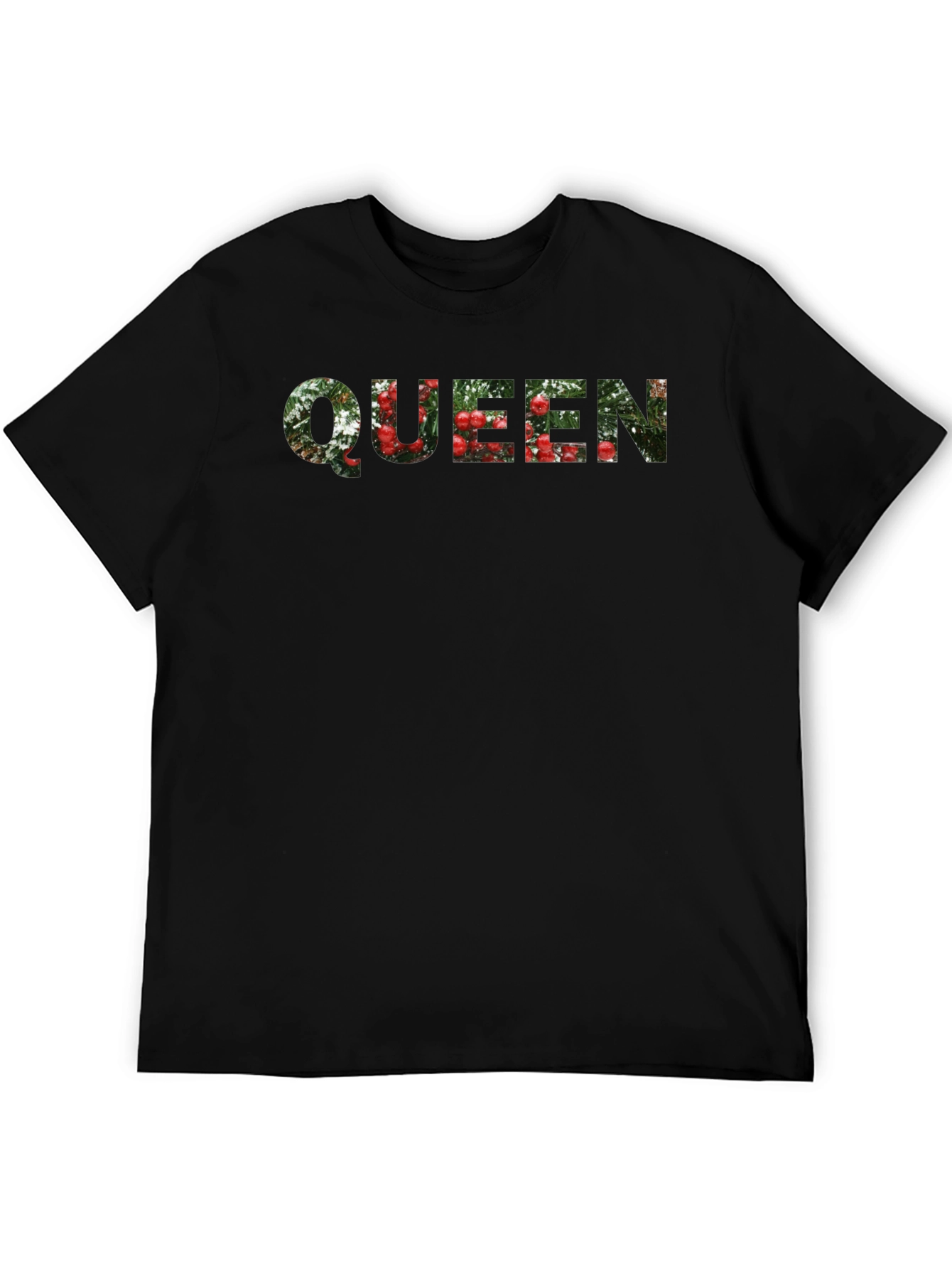 Queen Floral Print Black T-Shirt