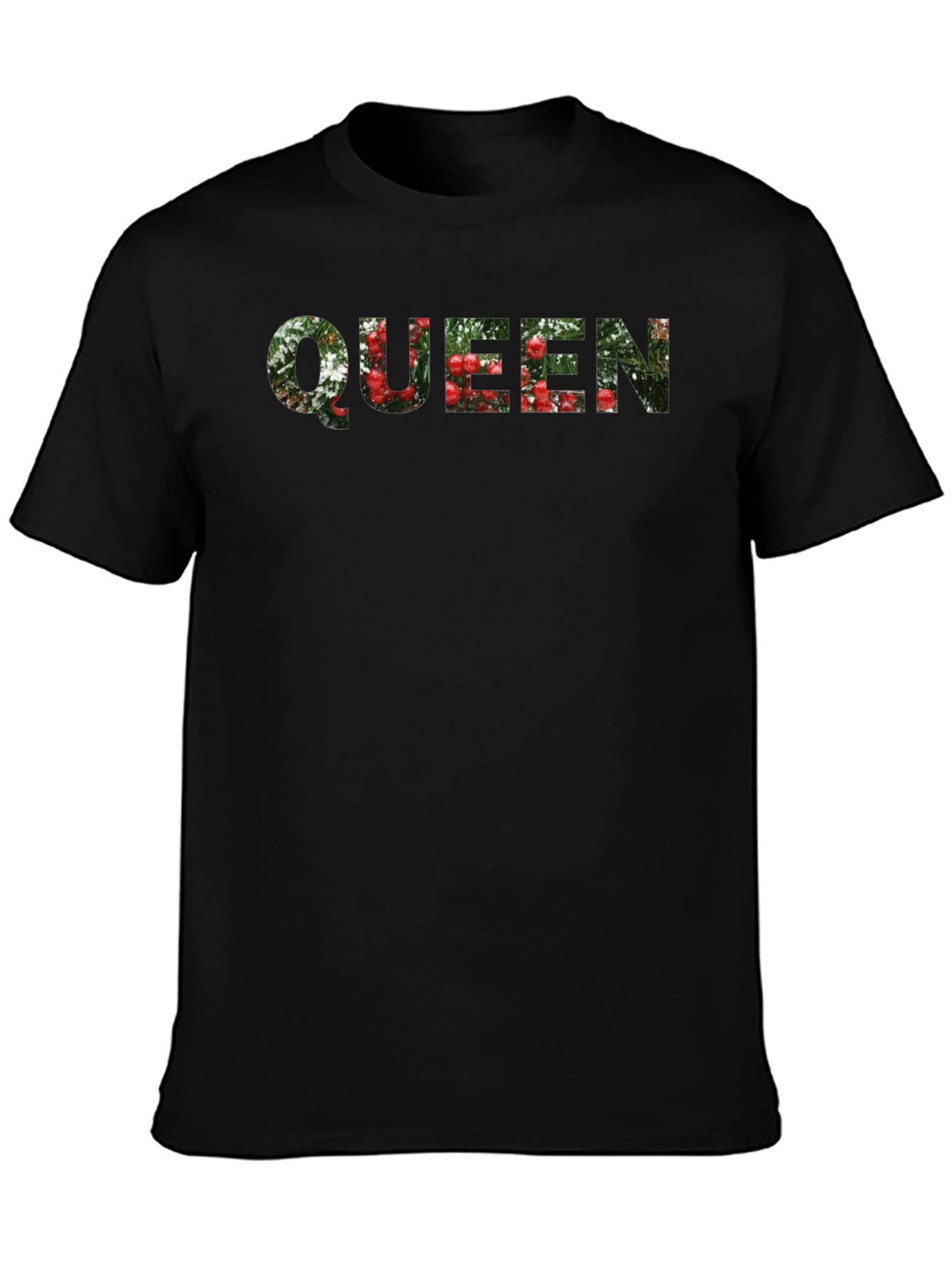 Queen Floral Print Black T-Shirt