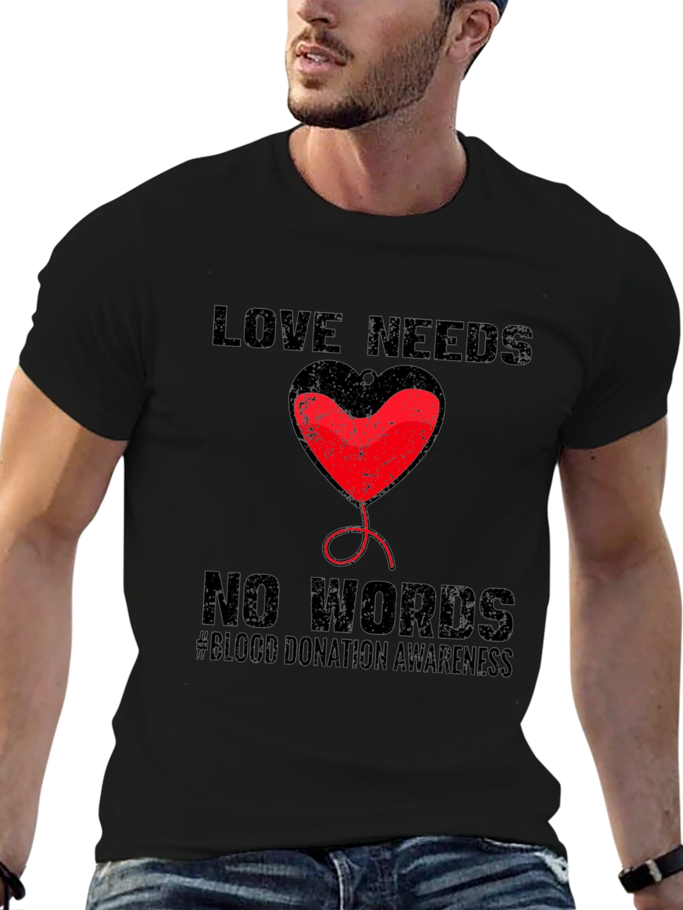 Love Needs No Words Blood Donation Awareness T-Shirt