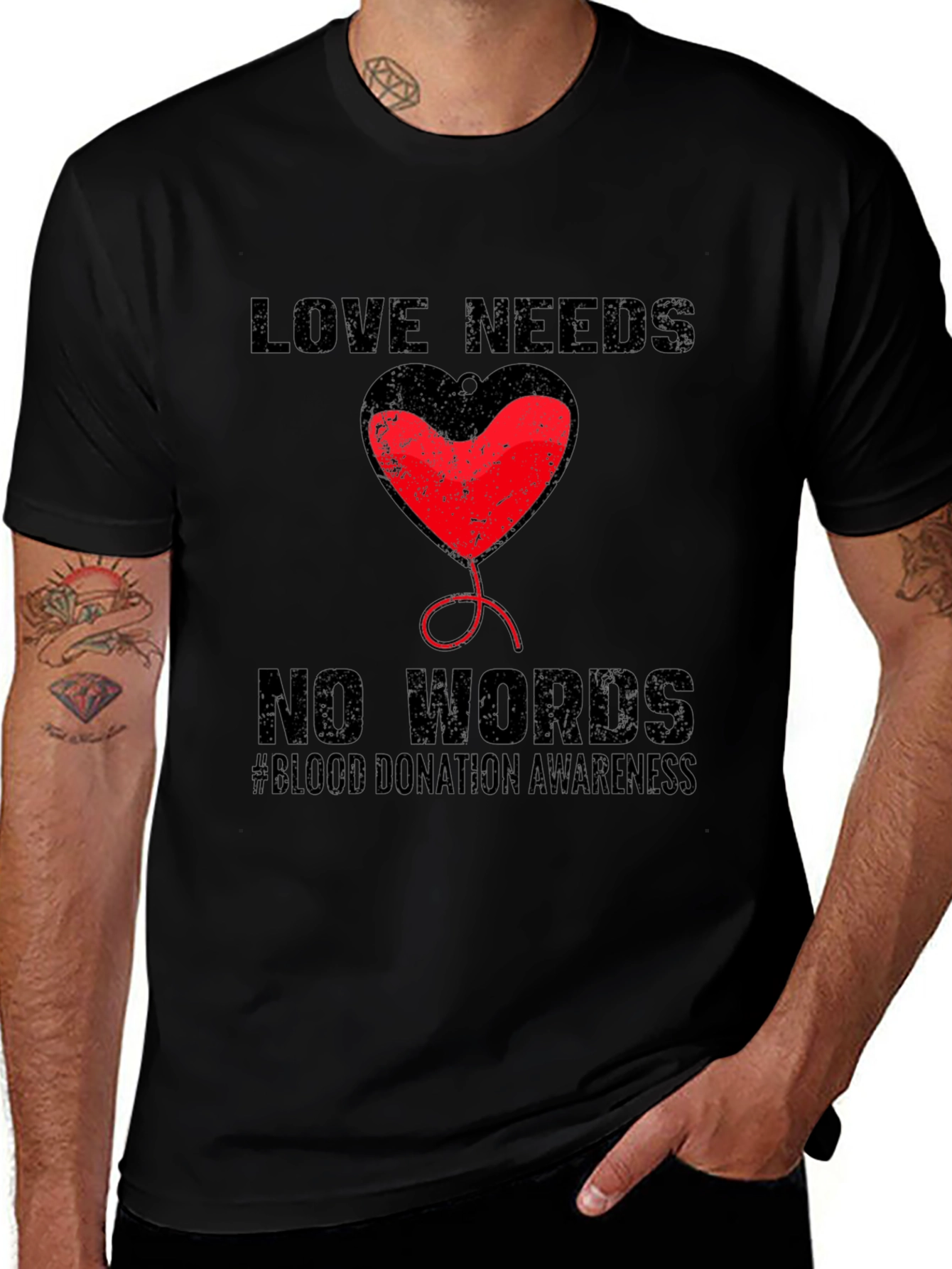 Love Needs No Words Blood Donation Awareness T-Shirt