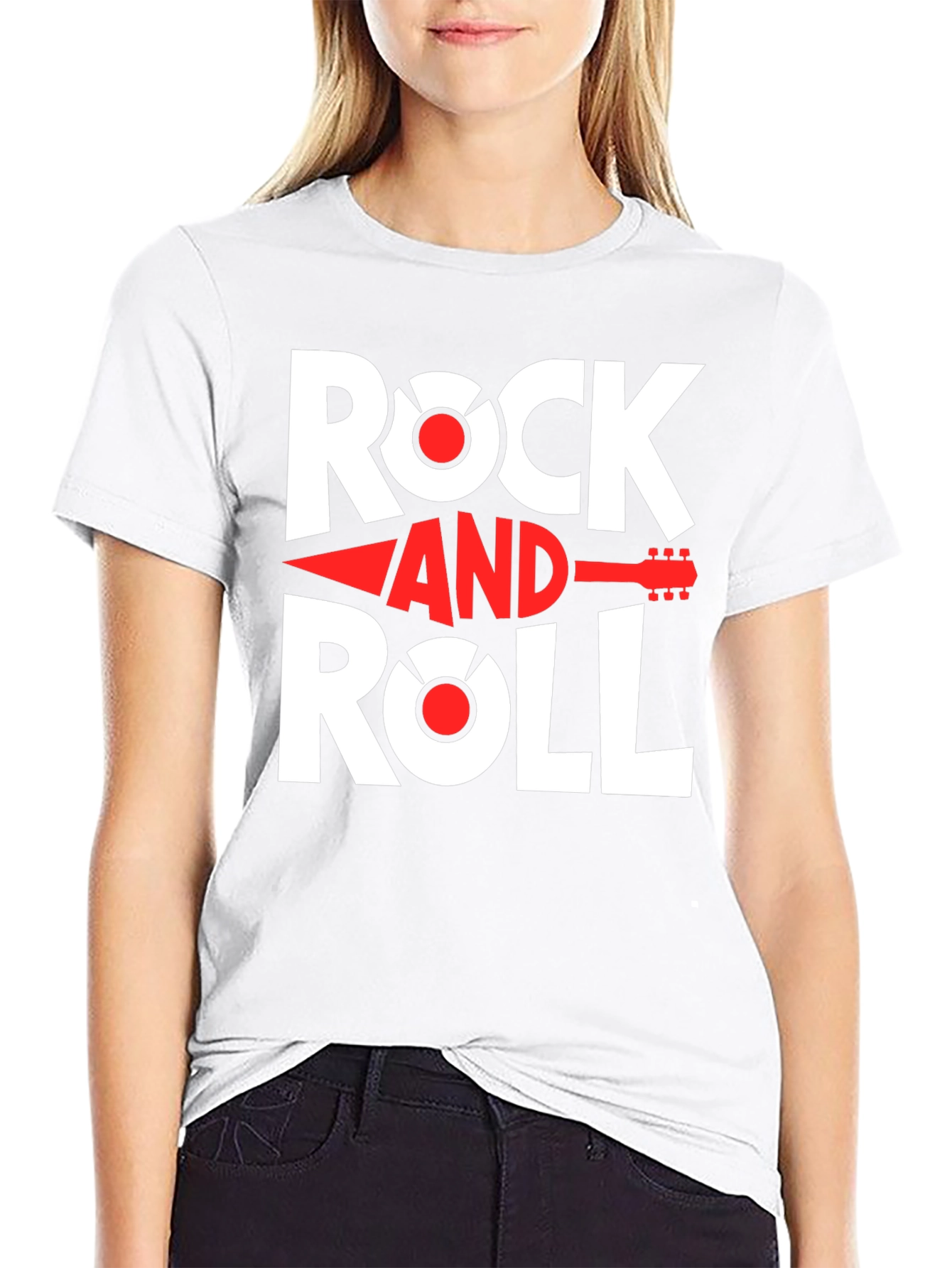 Rock and Roll Graphic Tee - Black Cotton T-Shirt