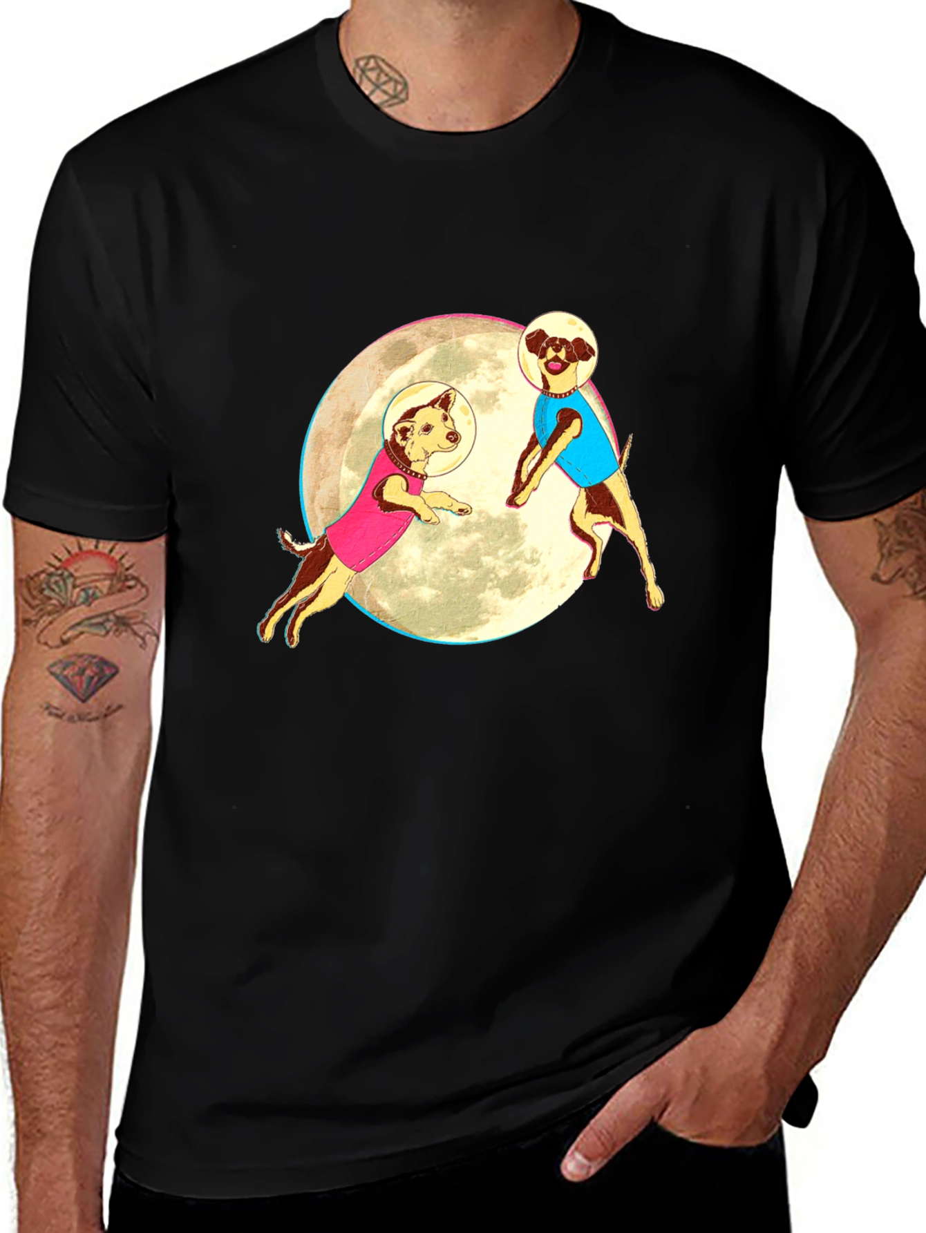 Dogs in Space T-Shirt - Black