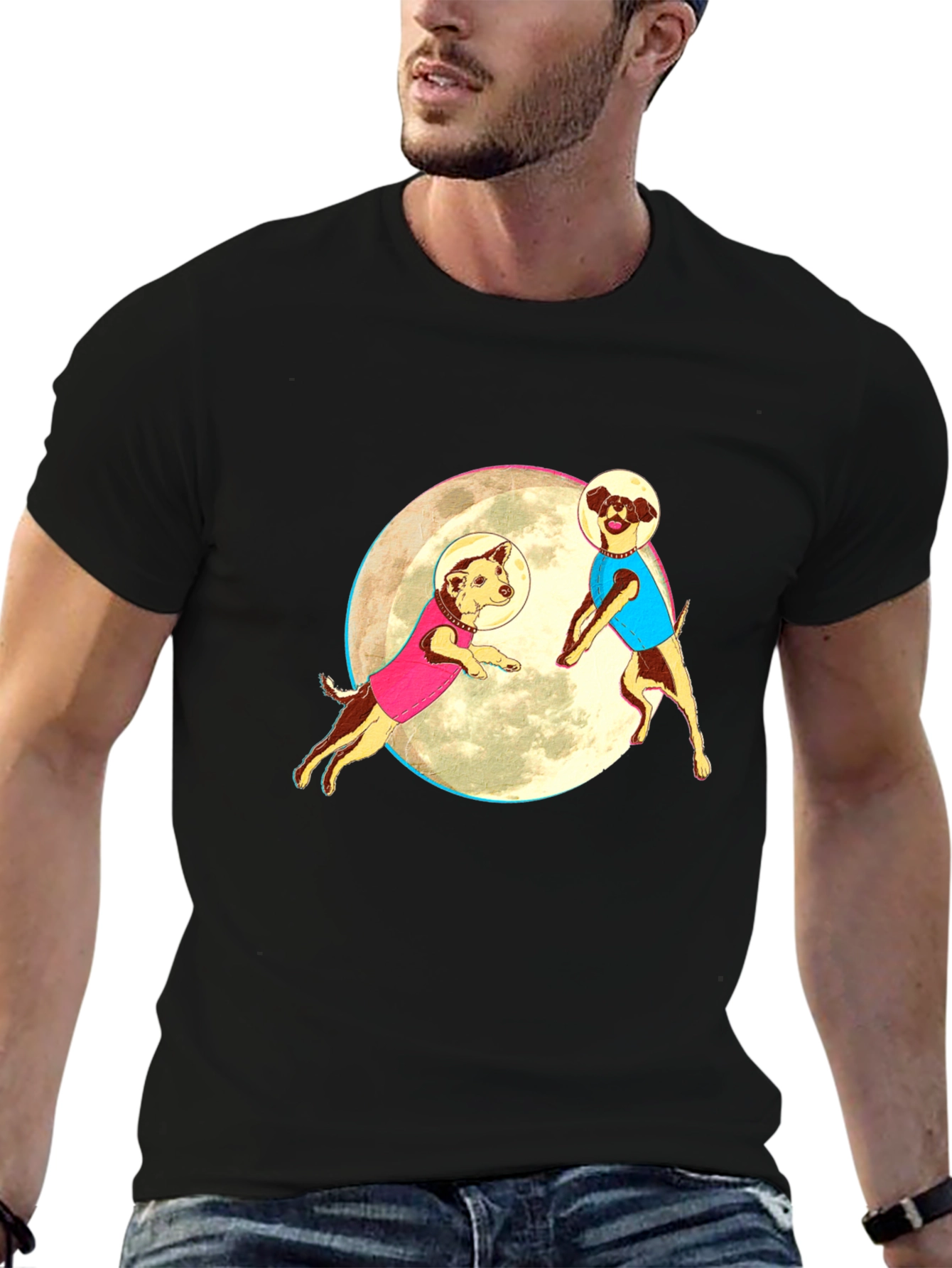 Dogs in Space T-Shirt - Black