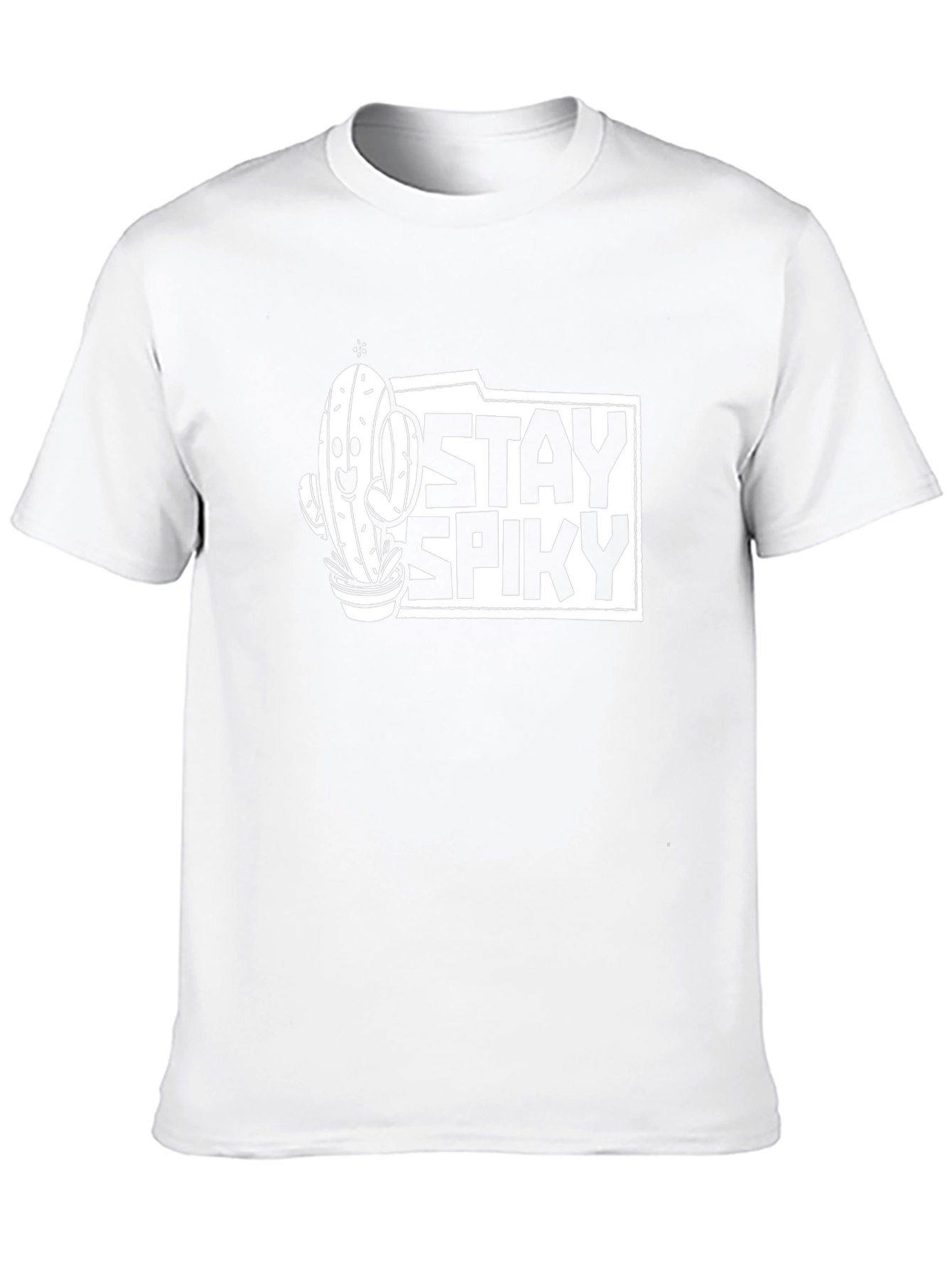 Stay Spiky Cactus Graphic Tee - Black Cotton T-Shirt