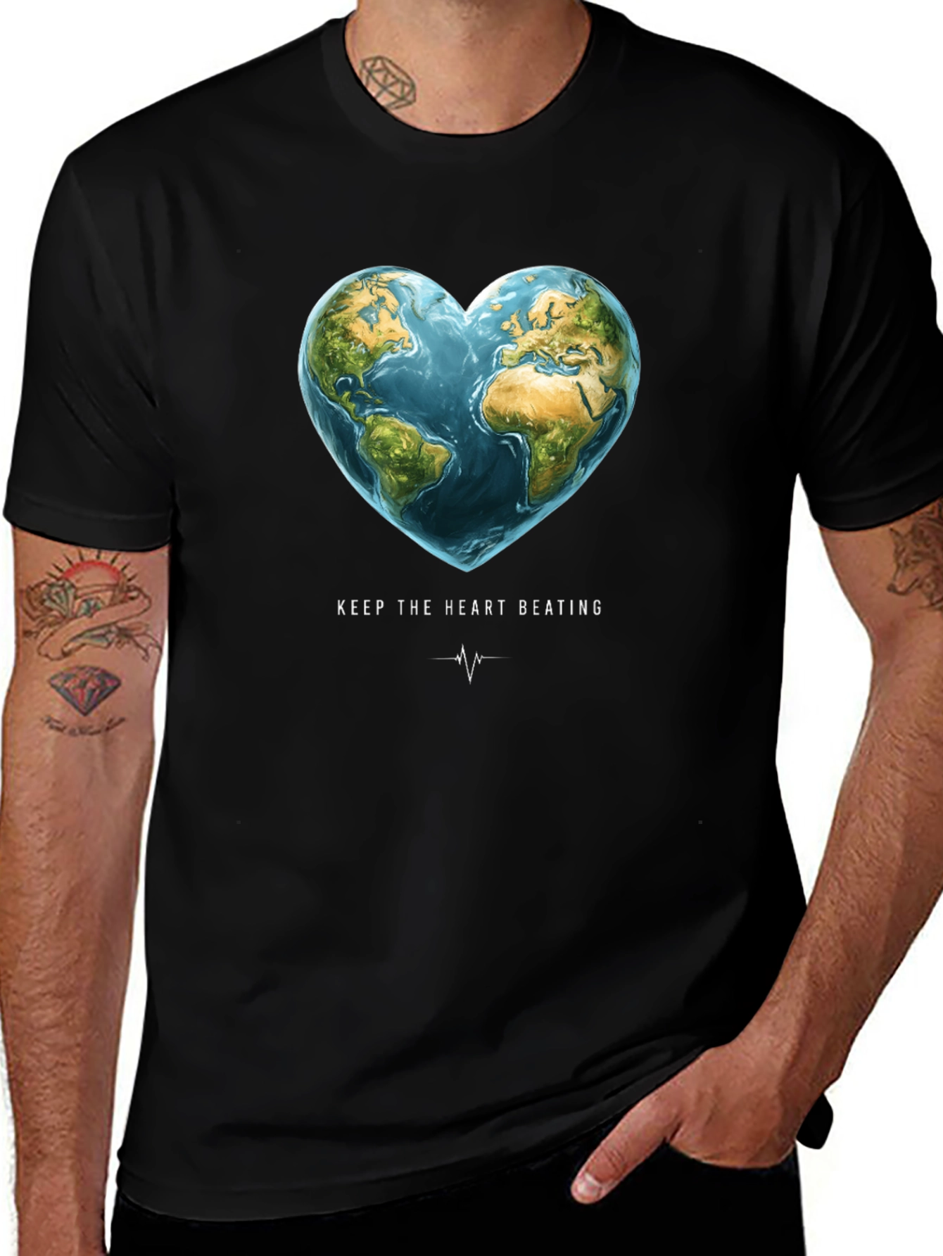 Earth Heartbeat Graphic Tee - Keep The Heart Beating