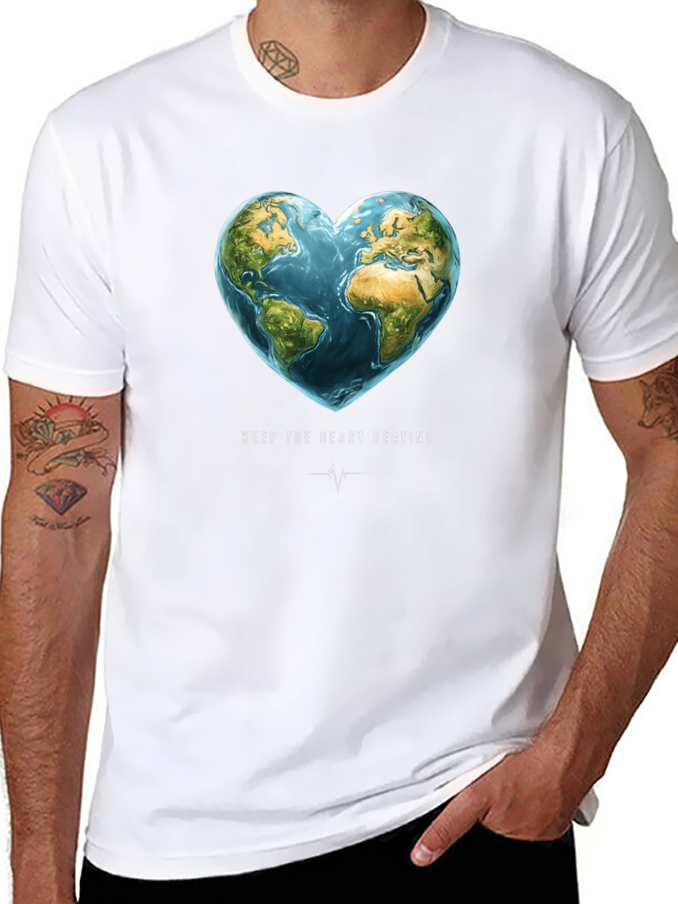 Earth Heartbeat Graphic Tee - Keep The Heart Beating