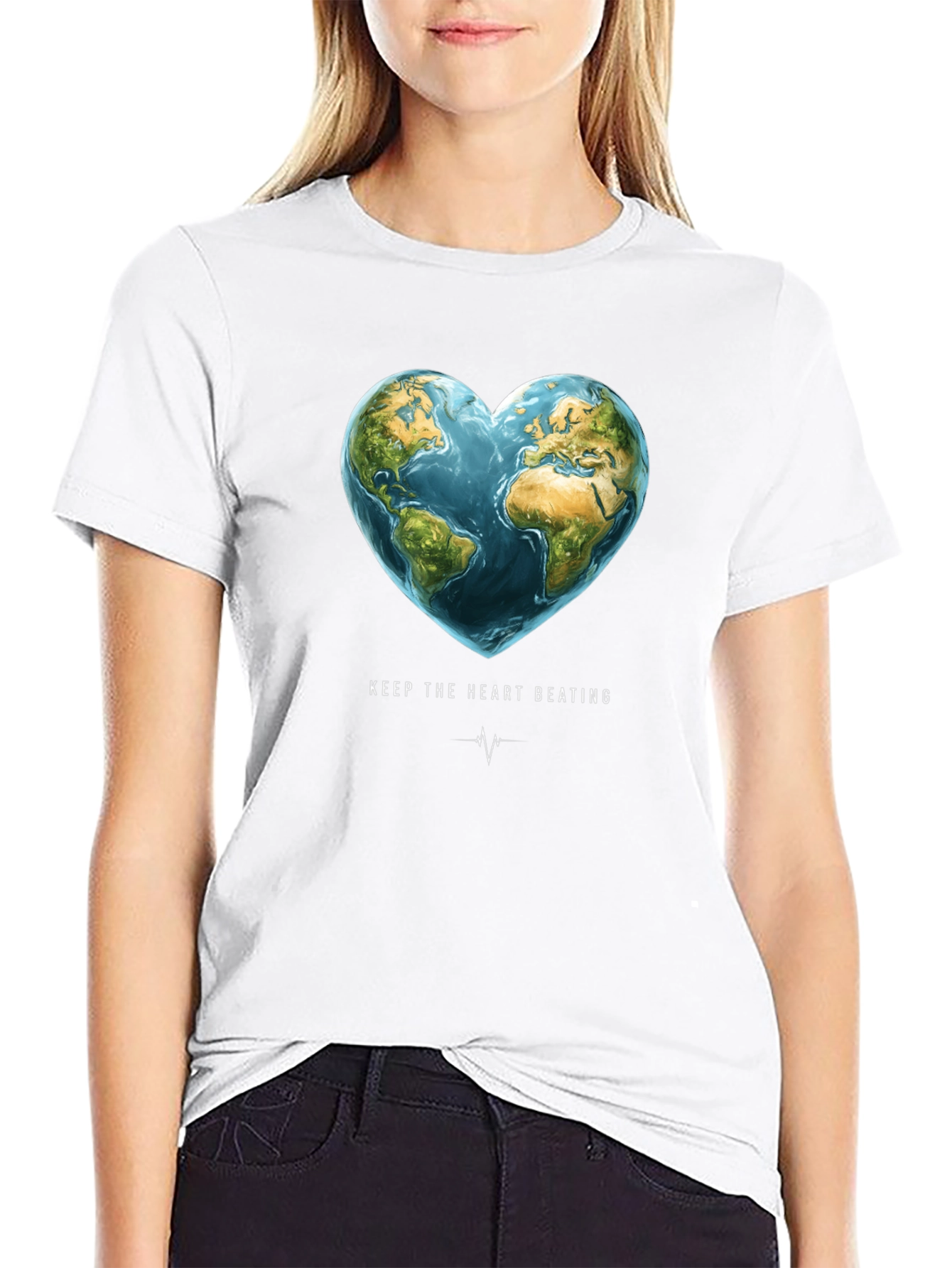 Earth Heartbeat Graphic Tee - Keep The Heart Beating