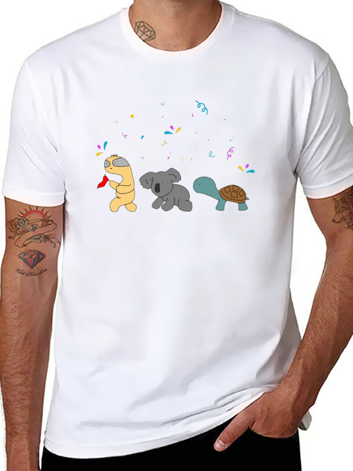 Party Animal T-Shirt: Worm Koala Turtle Celebration!