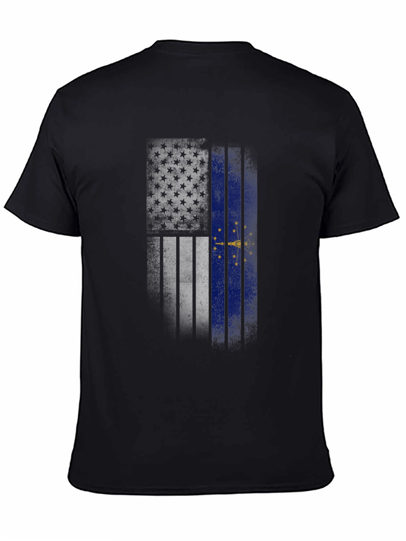 Indiana State Flag Graphic Tee - Black