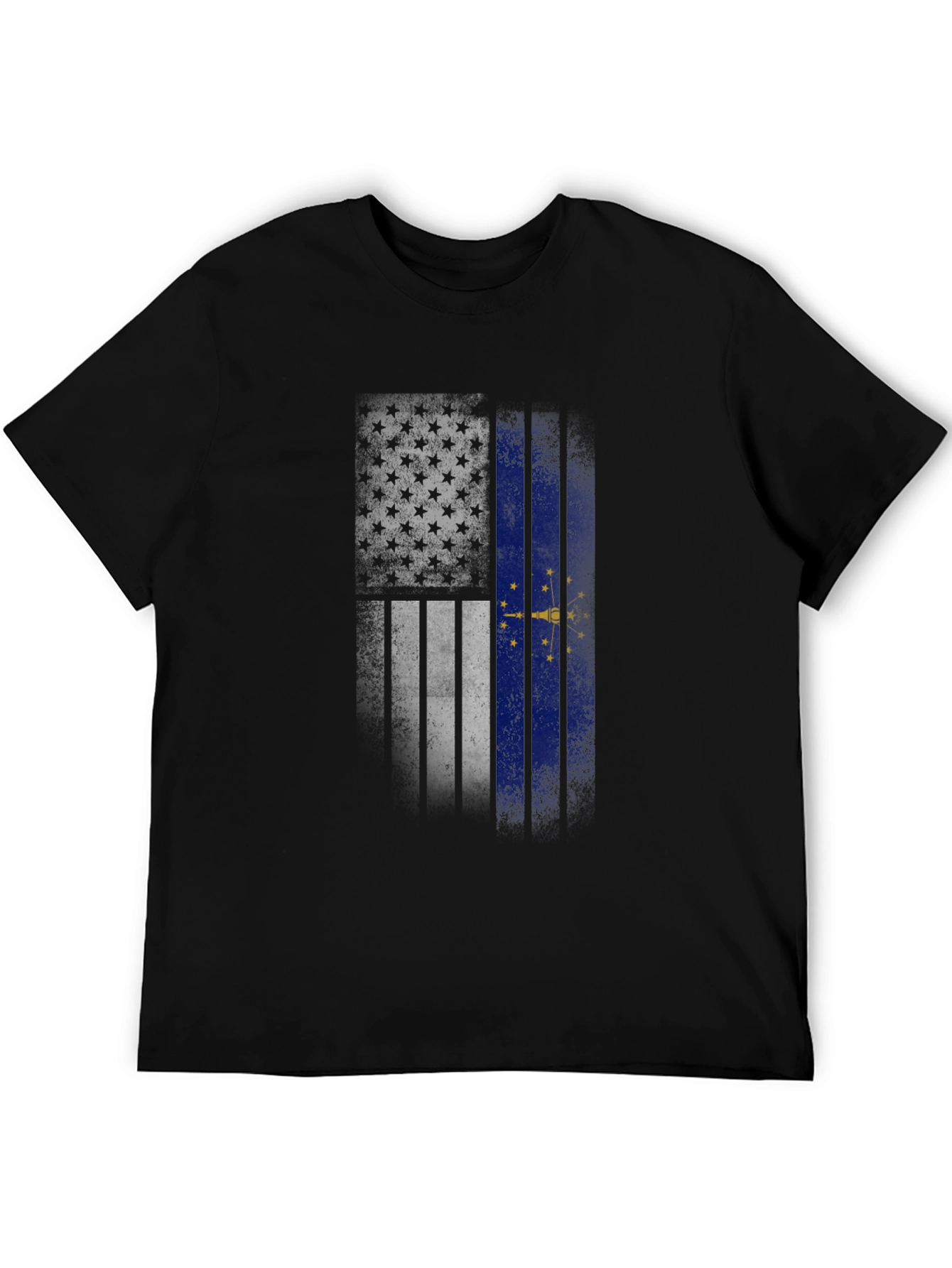 Indiana State Flag Graphic Tee - Black