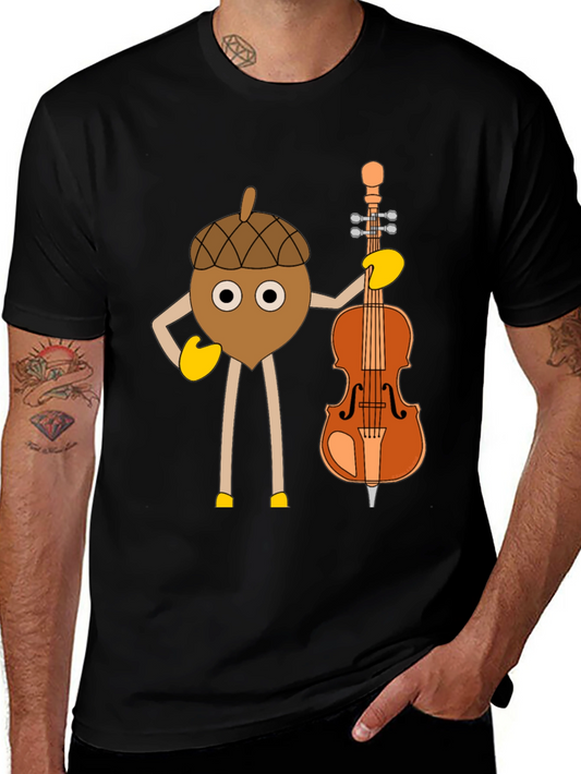 Acorn Cello Player T-Shirt Funny Music Tee