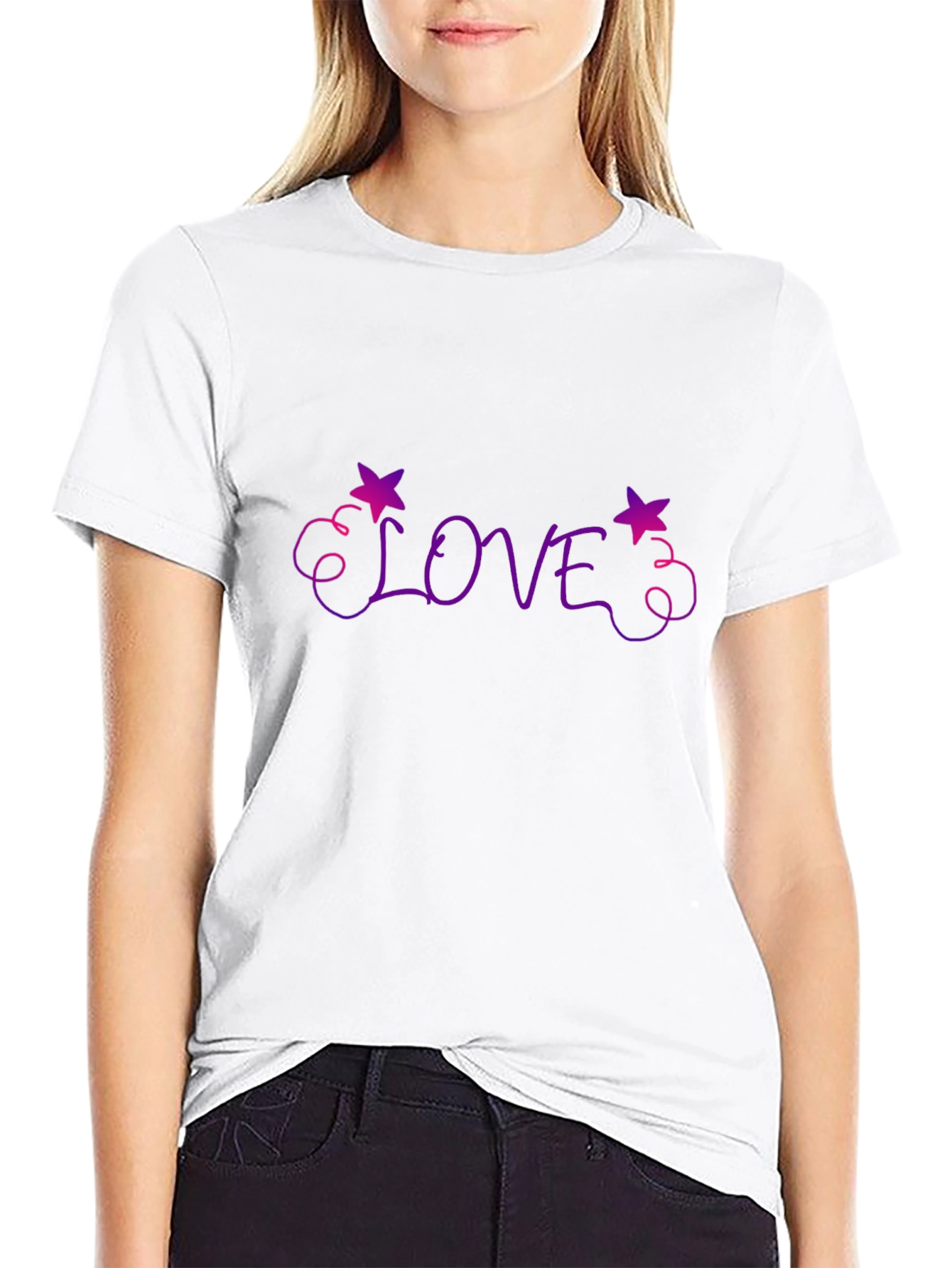 Love Star Graphic Tee - Trendy Black T-Shirt