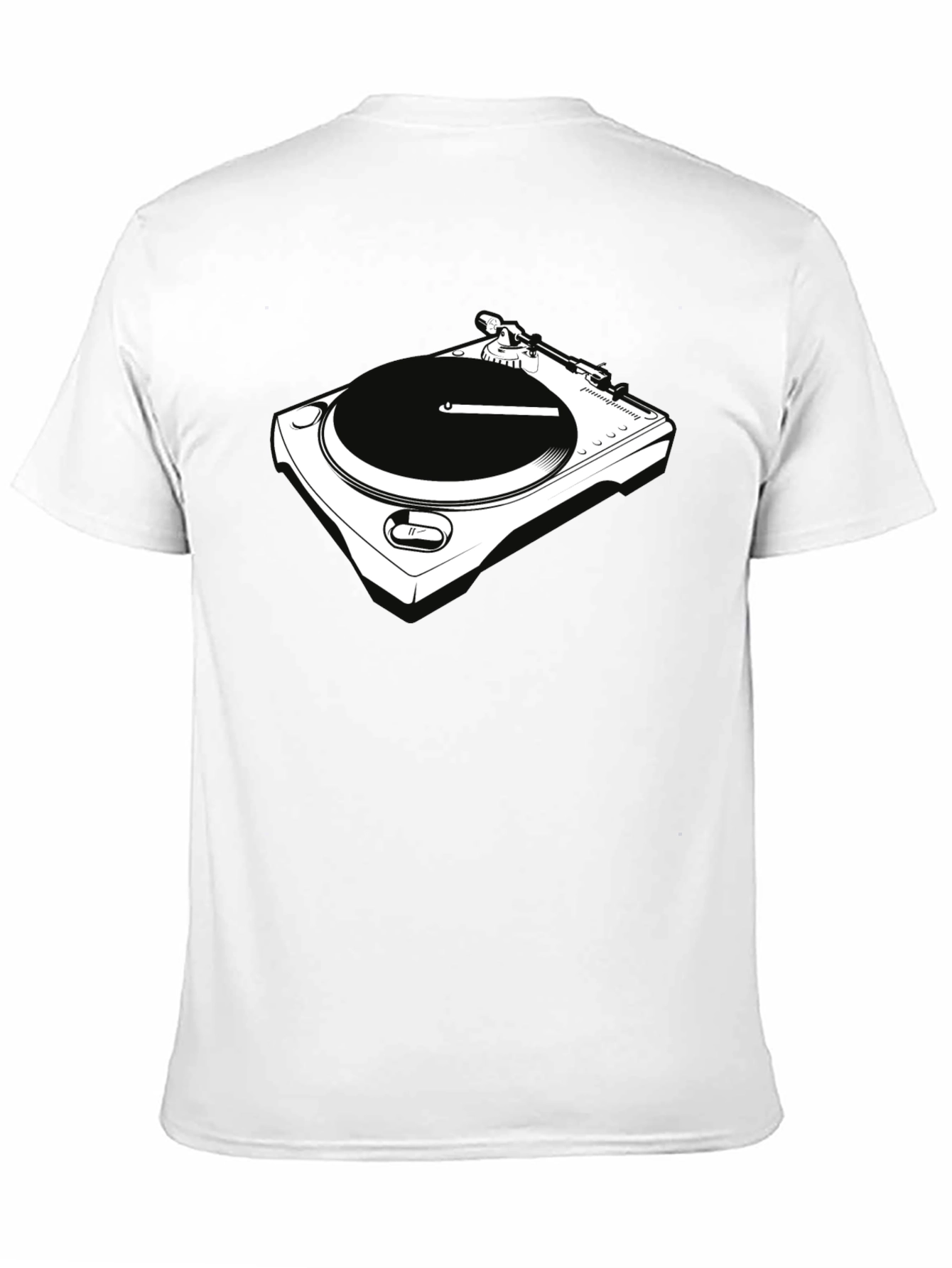 DJ Turntable Graphic Tee - Black Crew Neck