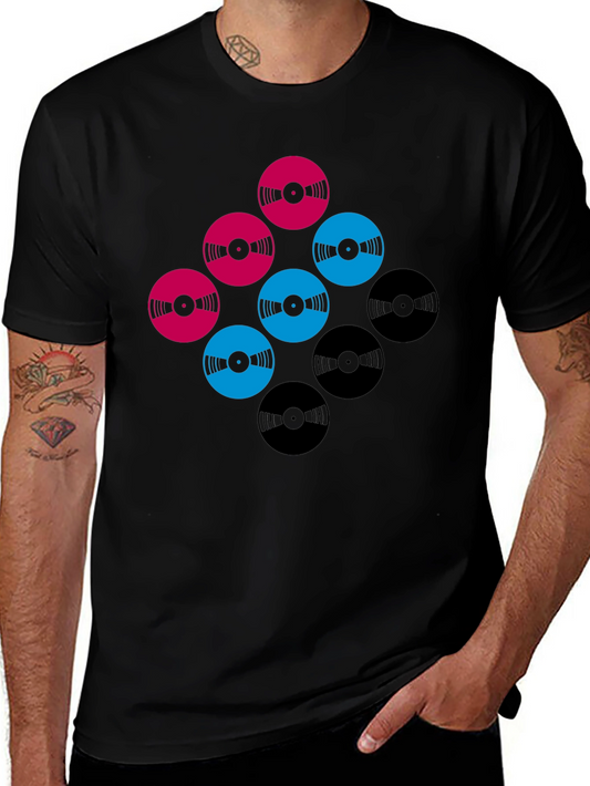 Retro Vinyl Record T-Shirt - Black Graphic Tee